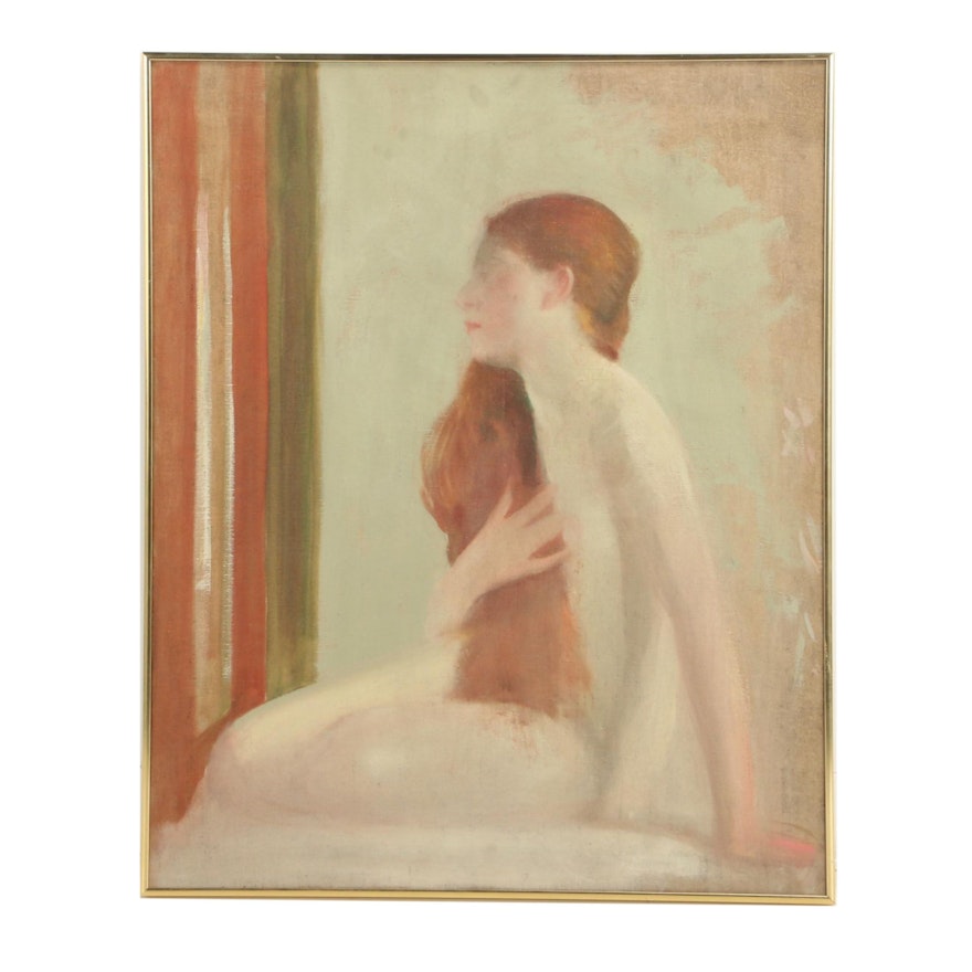 James Roy Hopkins Oil Painting of Female Nude