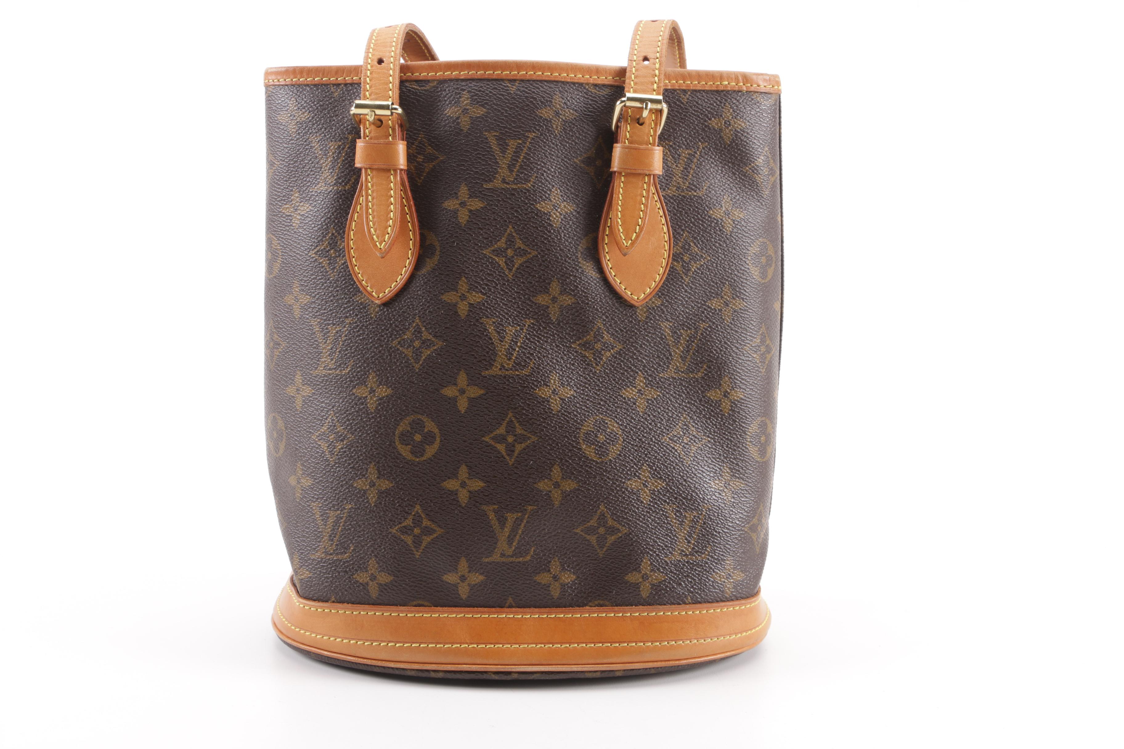 1997 Vintage Louis Vuitton Paris Monogram Canvas Marais PM Bucket Bag with Pouch