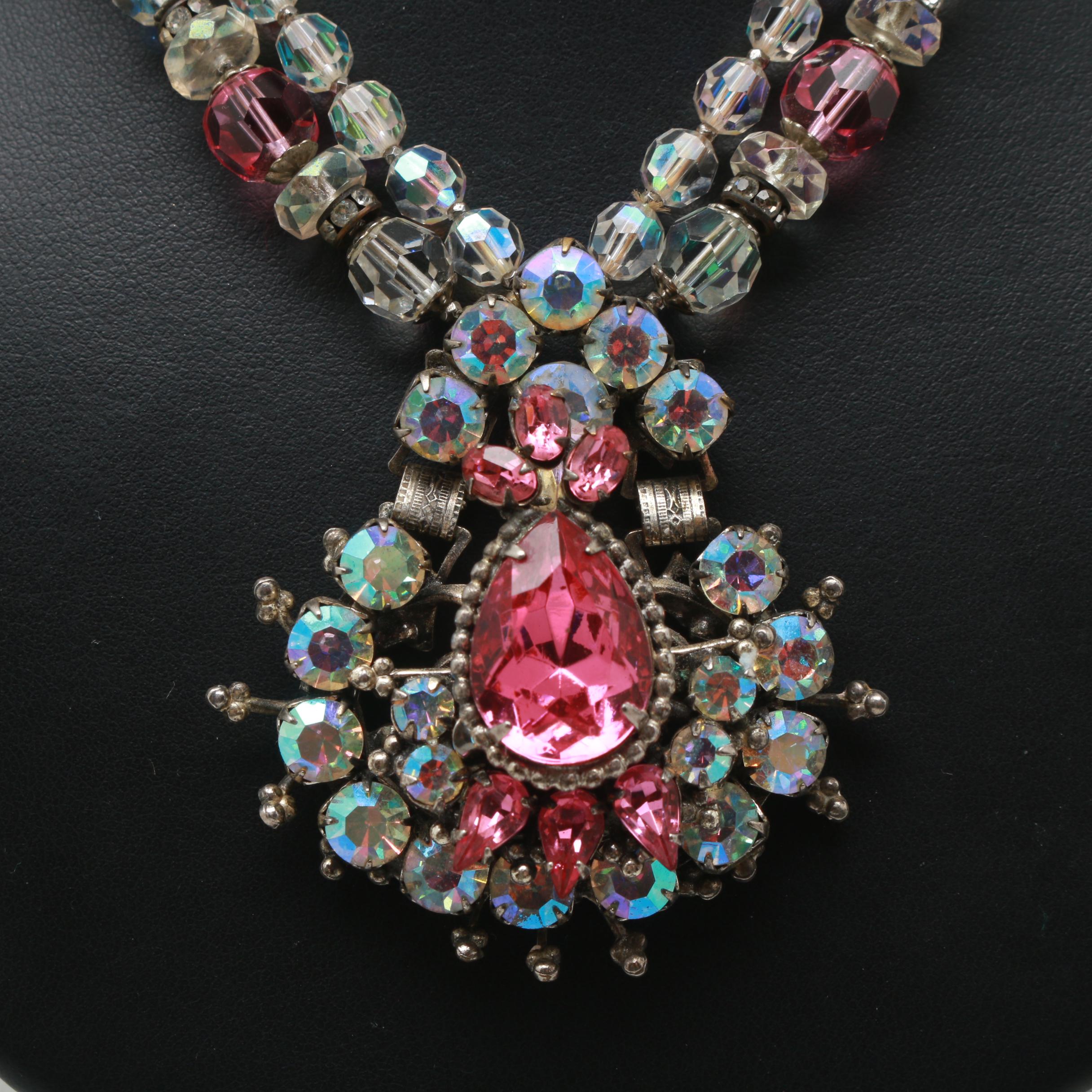 1950s Original by Robert Multicolored Rhinestone Demi Parure