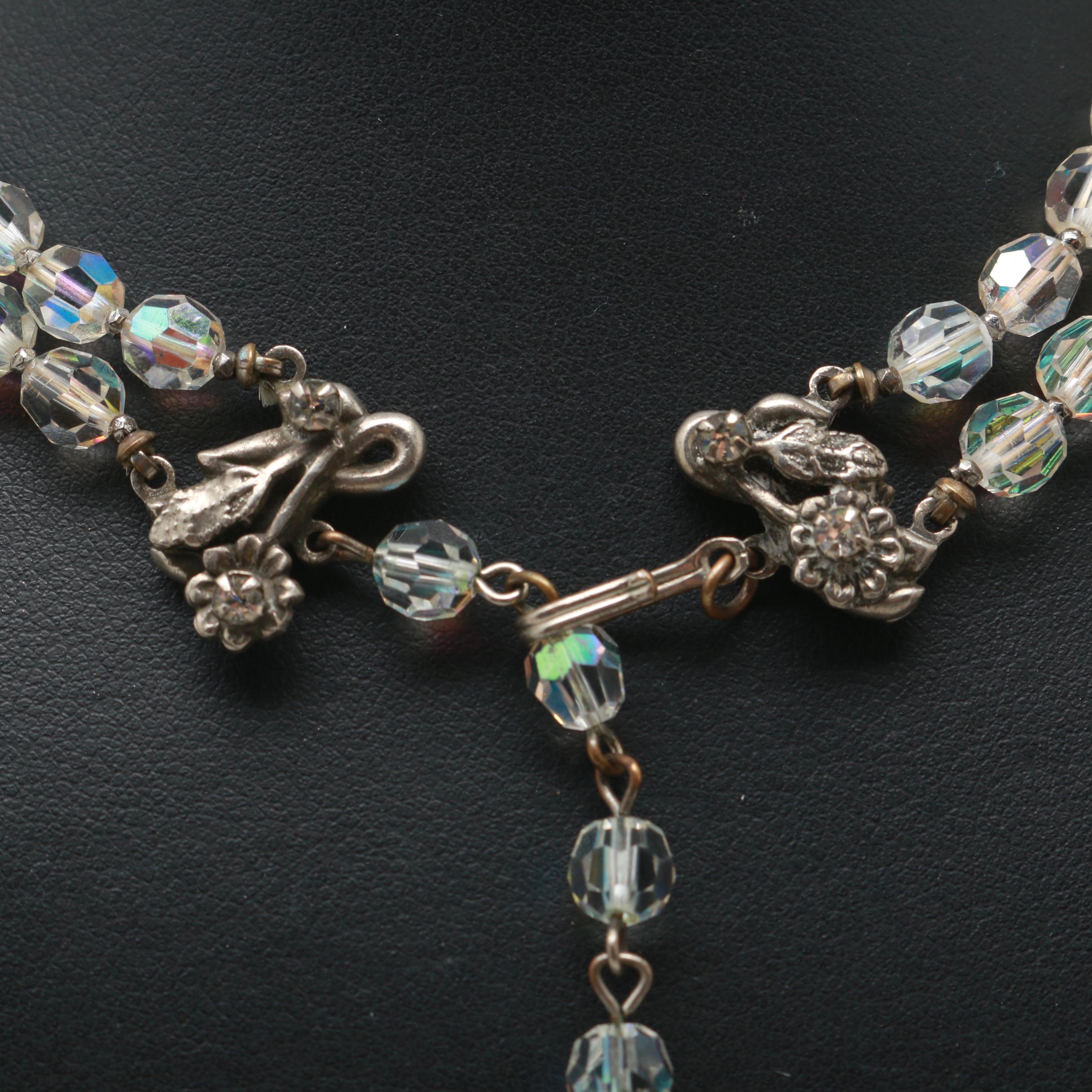 1950s Original by Robert Multicolored Rhinestone Demi Parure