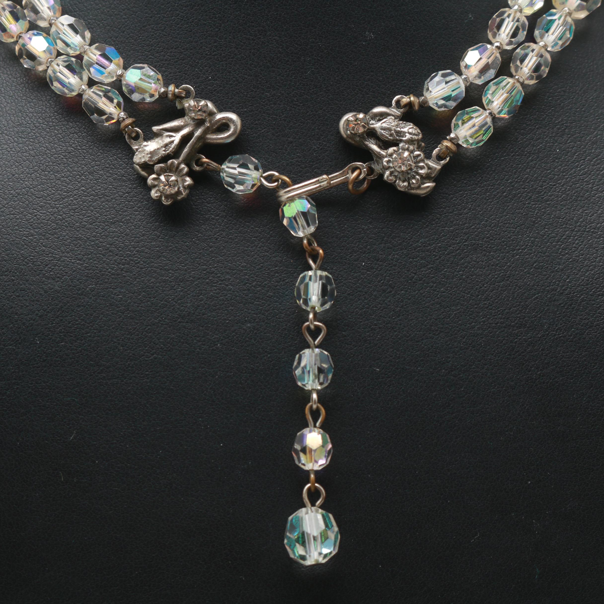 1950s Original by Robert Multicolored Rhinestone Demi Parure