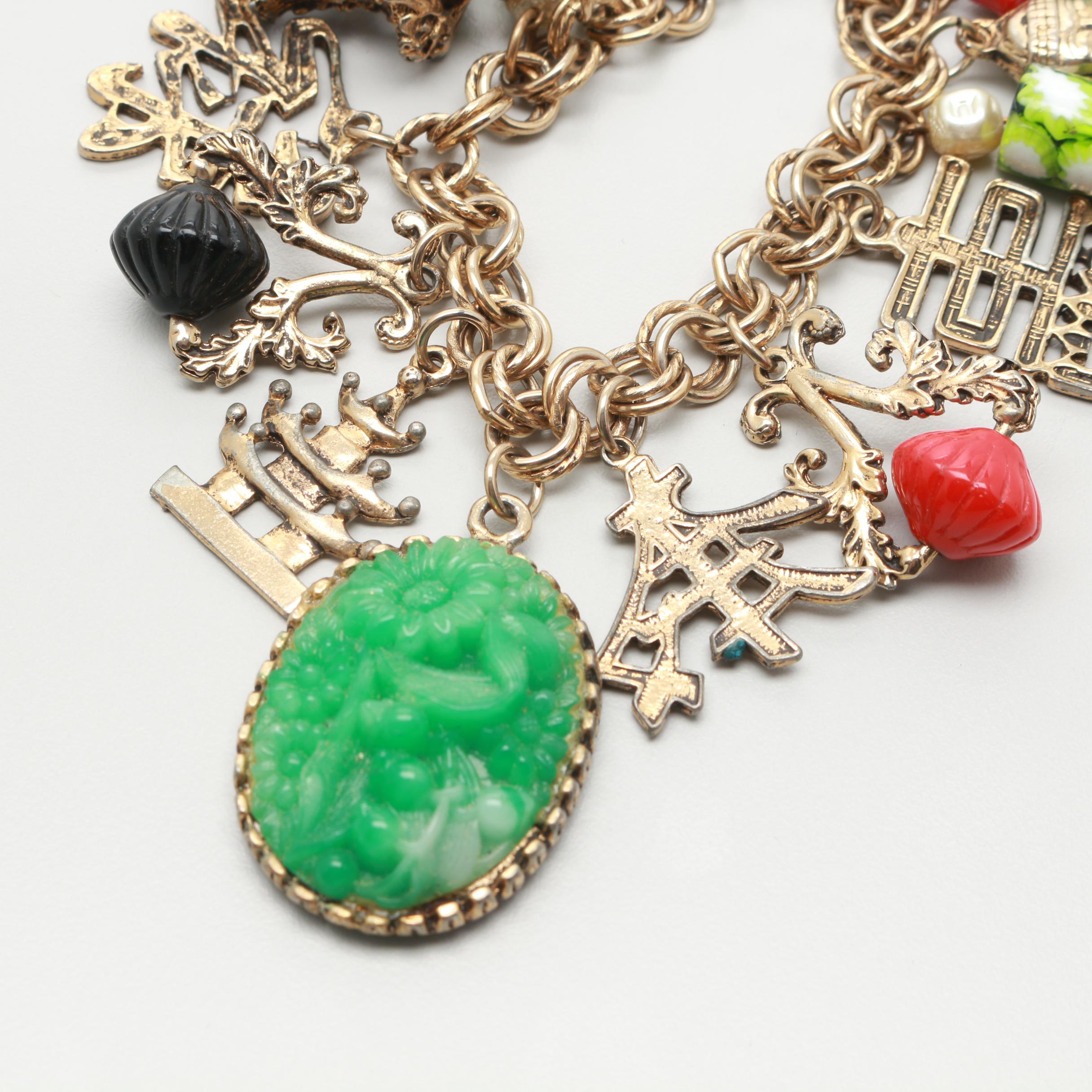 1960s Far East Themed Charm Bracelets