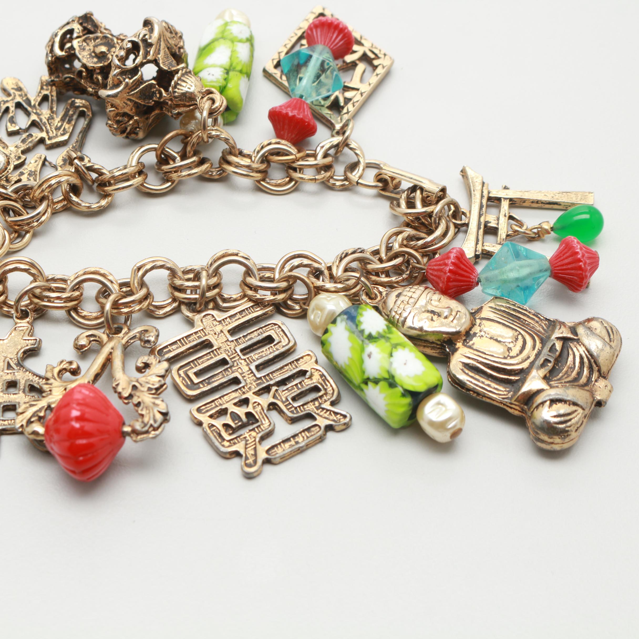 1960s Far East Themed Charm Bracelets