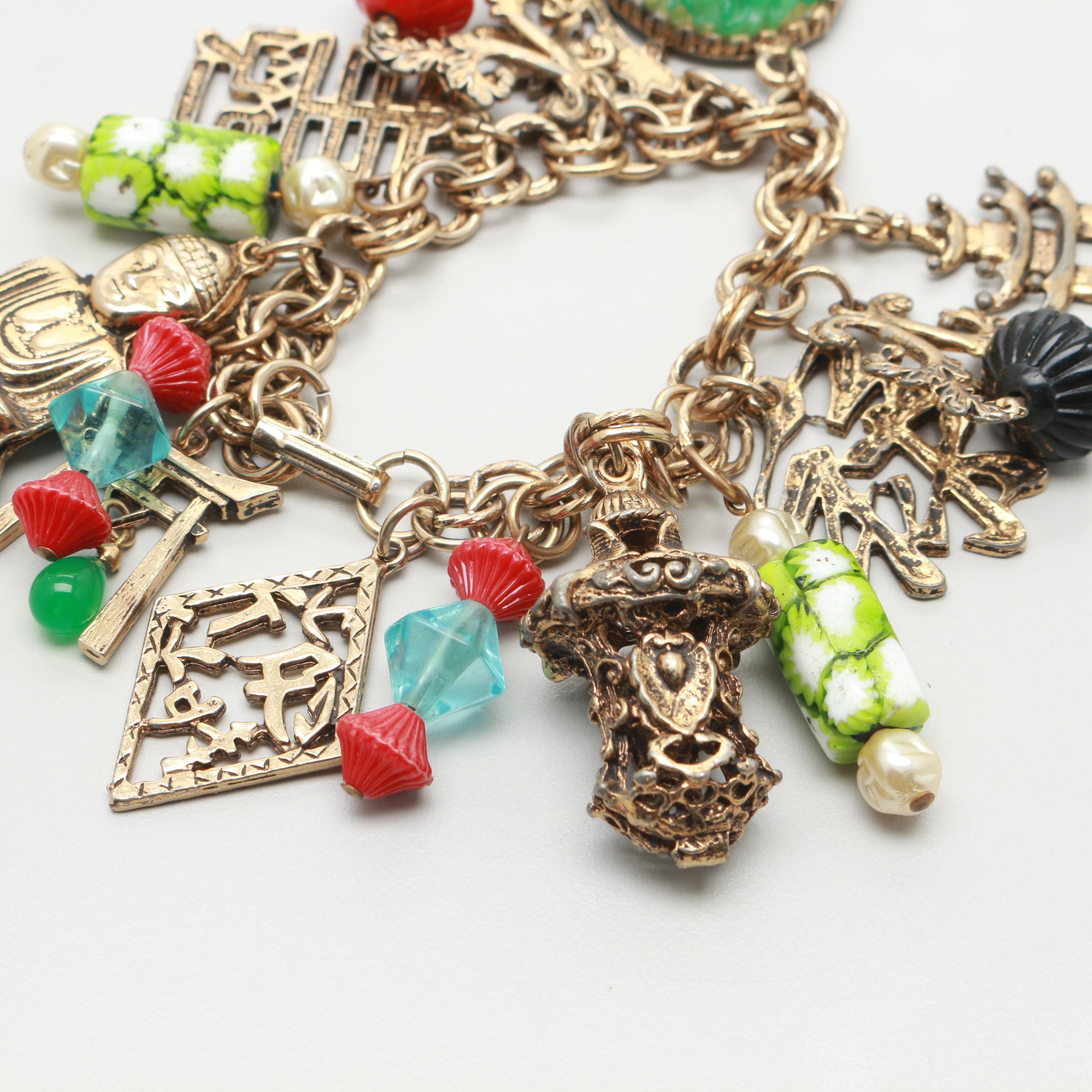1960s Far East Themed Charm Bracelets