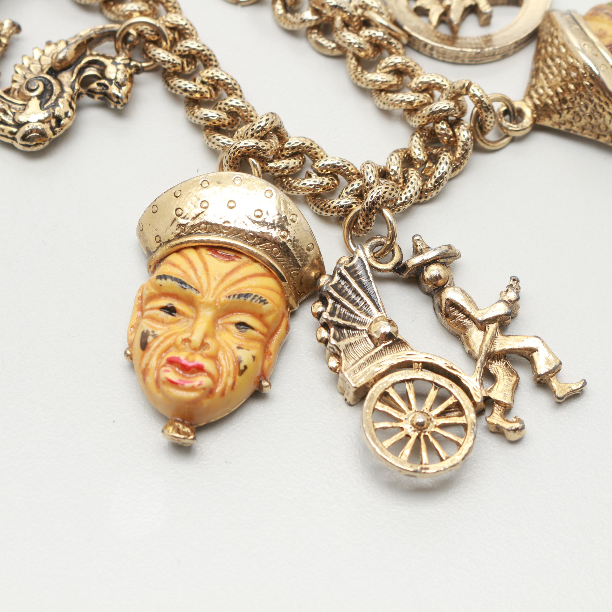 1960s Far East Themed Charm Bracelets