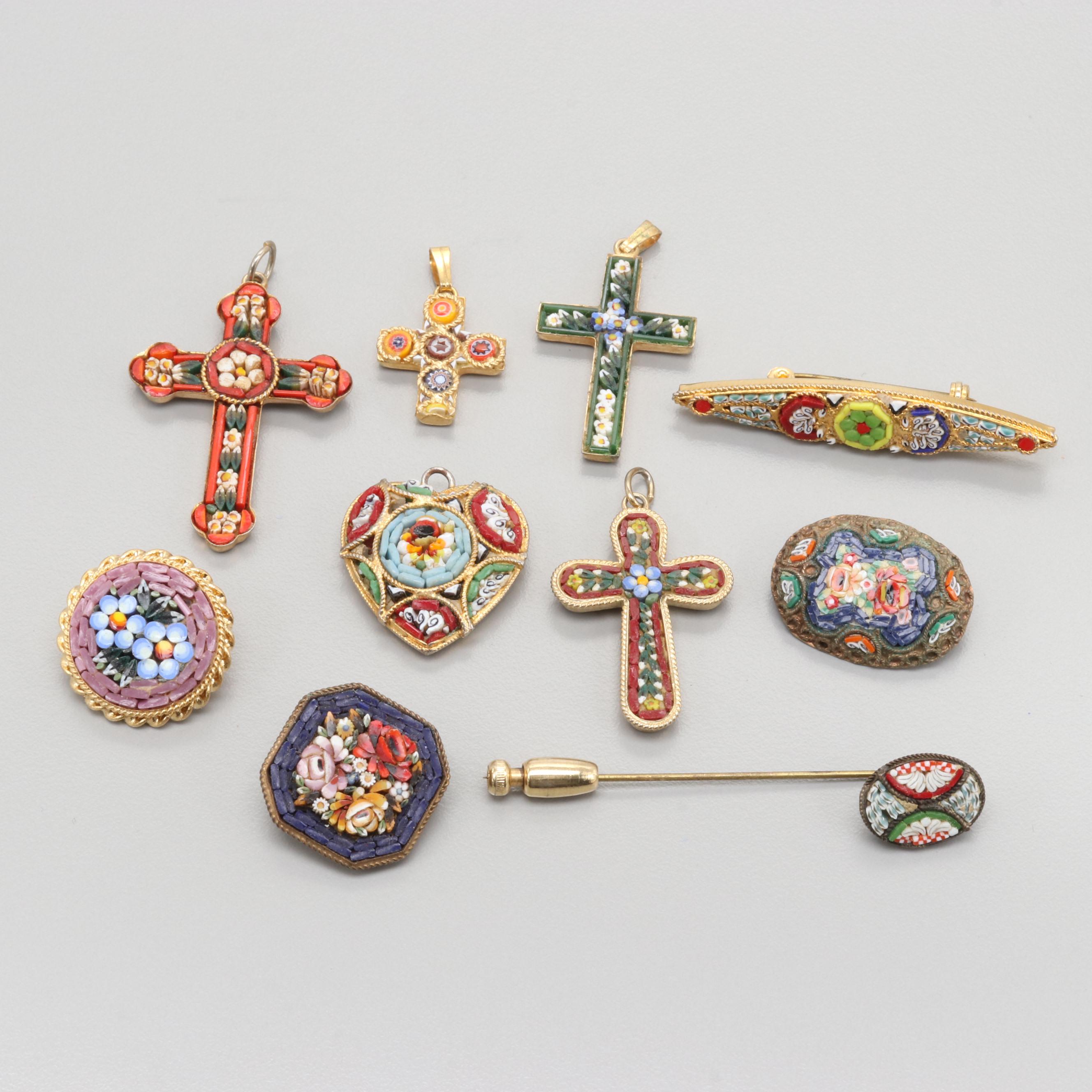 Collection of 1950s Italian Micro Mosaic Jewelry