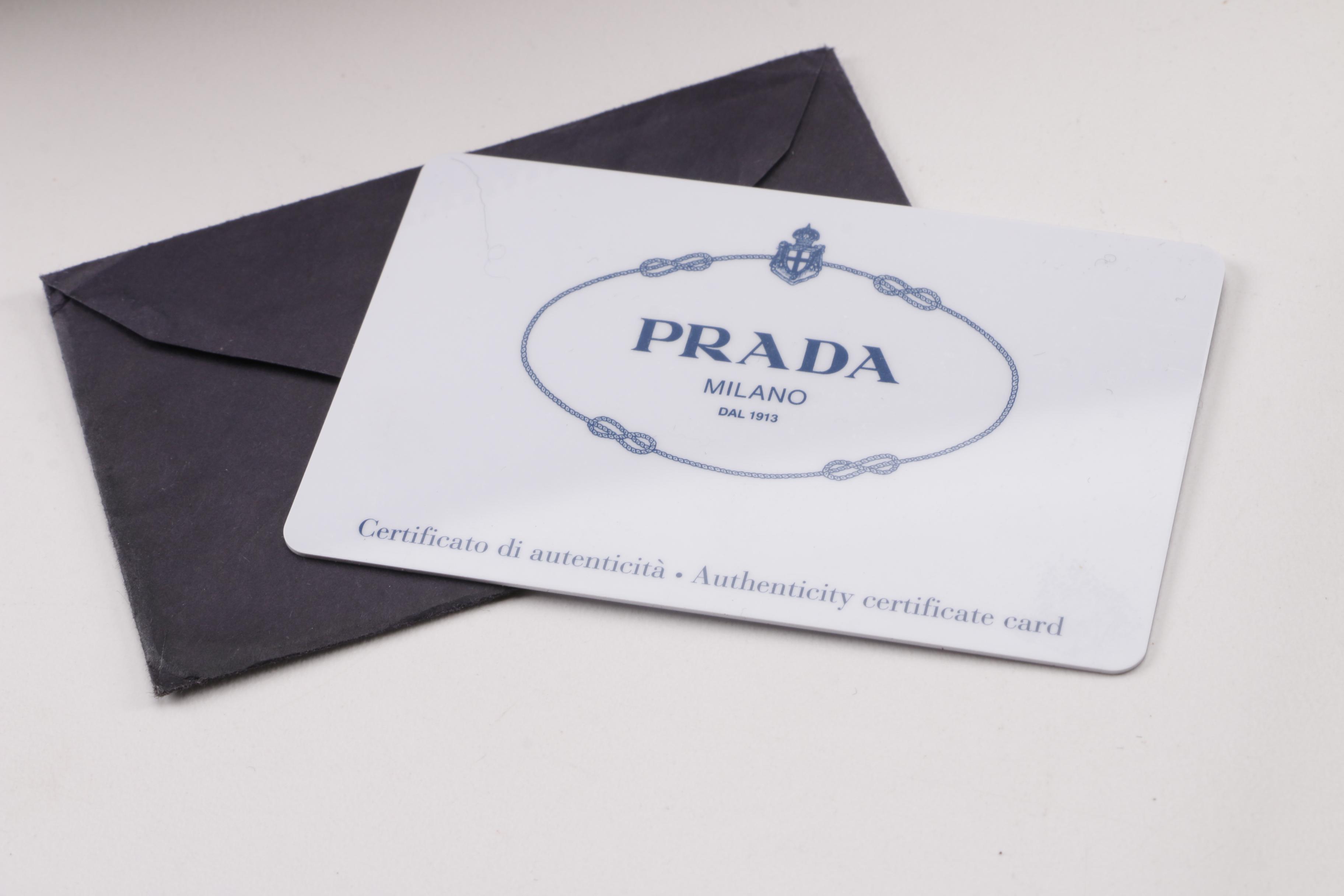 Prada BN2322 Smoke Grey and Black Vitello Shine Leather Satchel