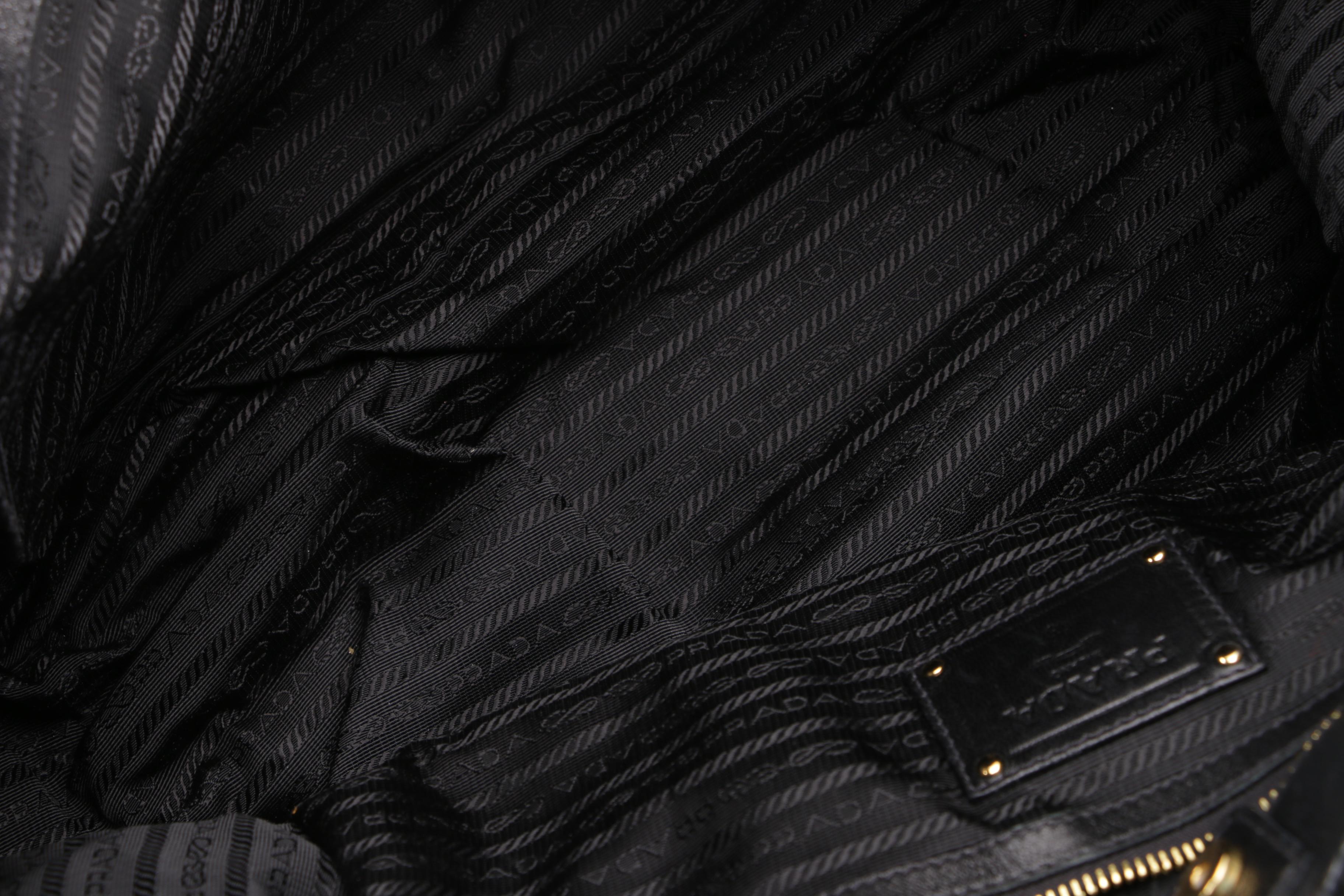 Prada Black Ruched Nylon Handbag