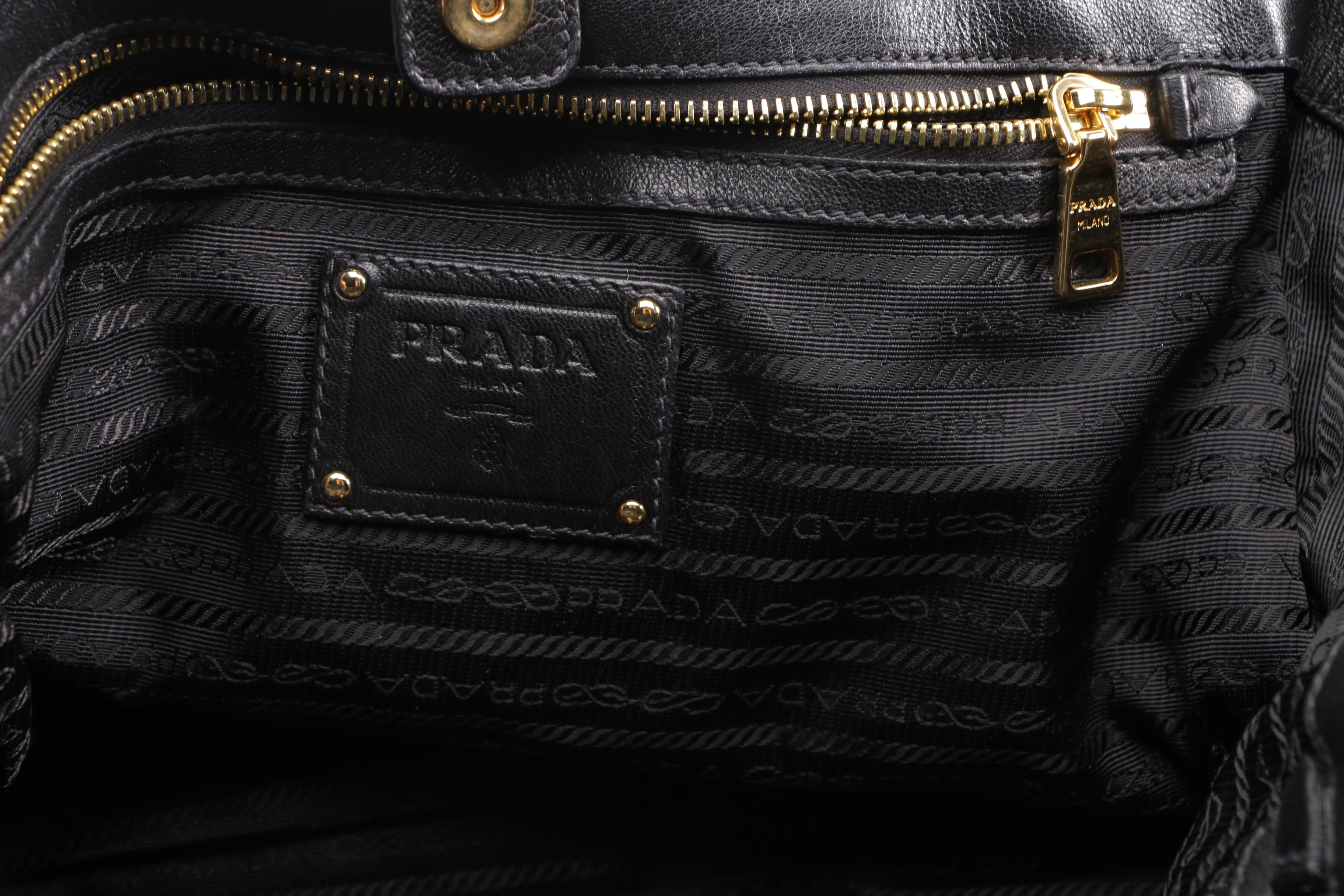 Prada Black Ruched Nylon Handbag
