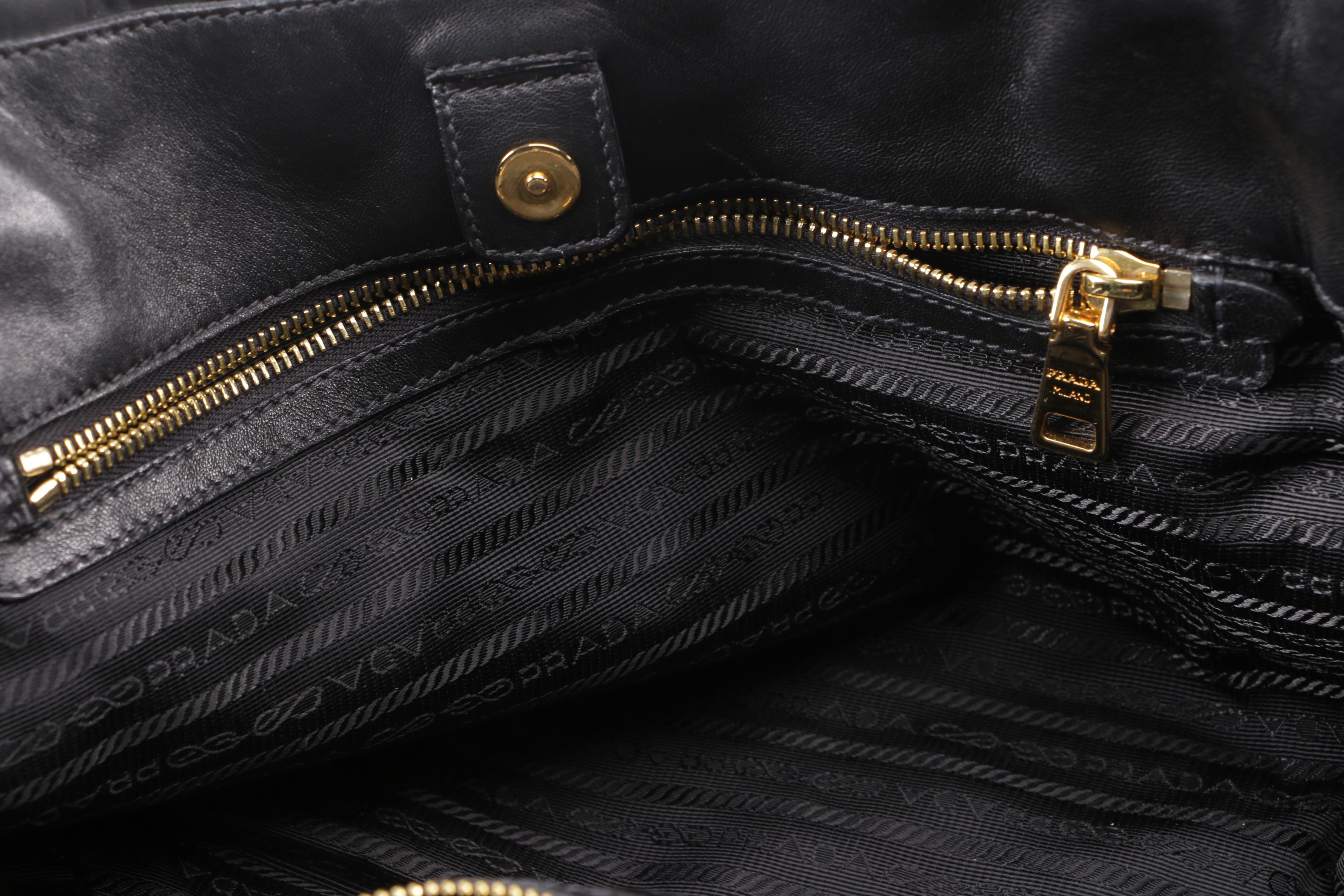 Prada Black Ruched Nylon Handbag