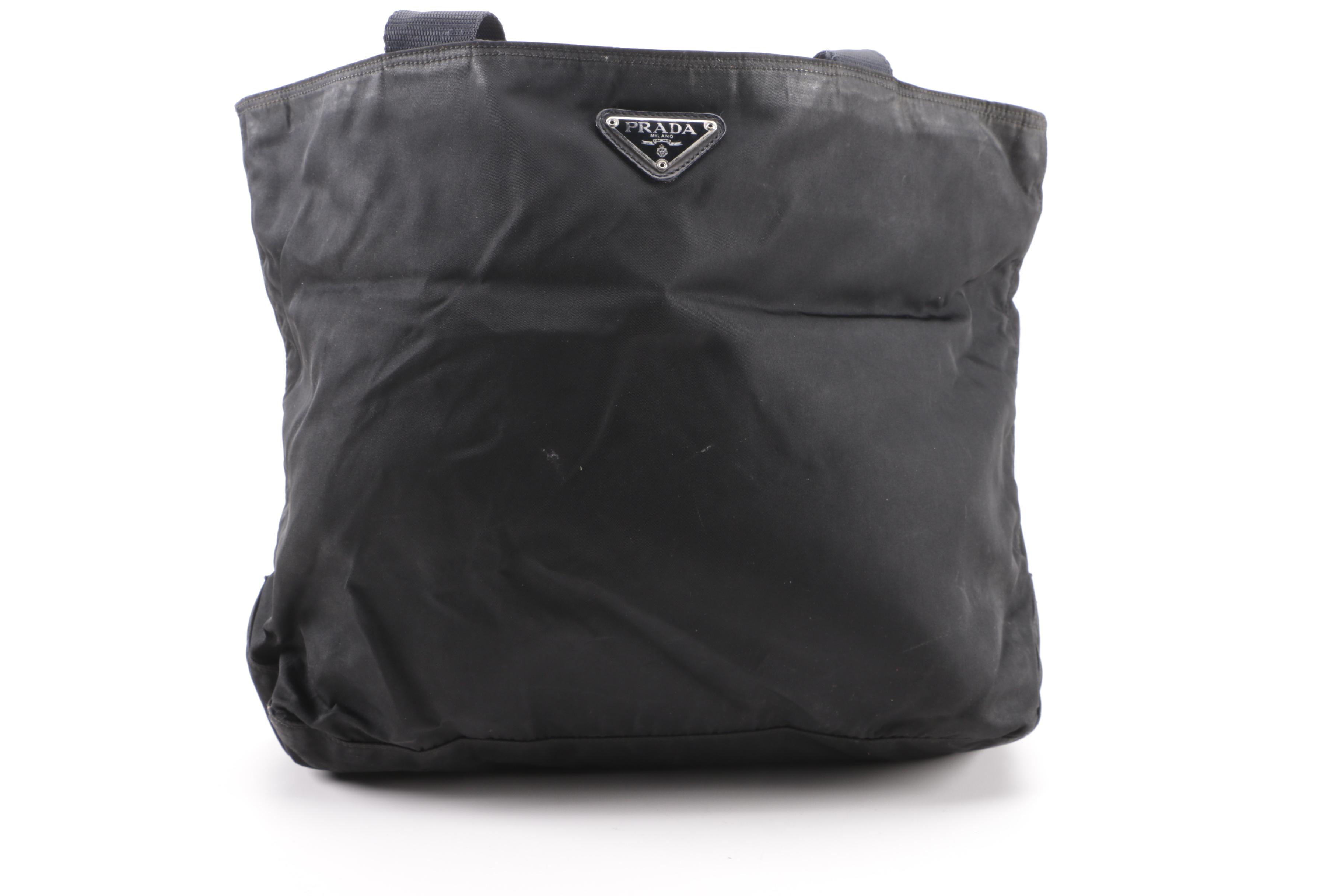 Prada Black Nylon Shoulder Tote