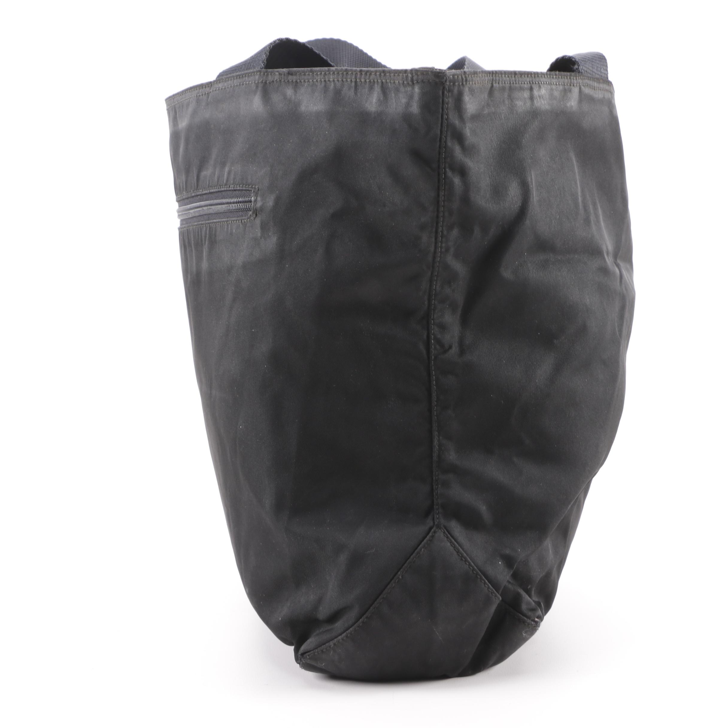 Prada Black Nylon Shoulder Tote