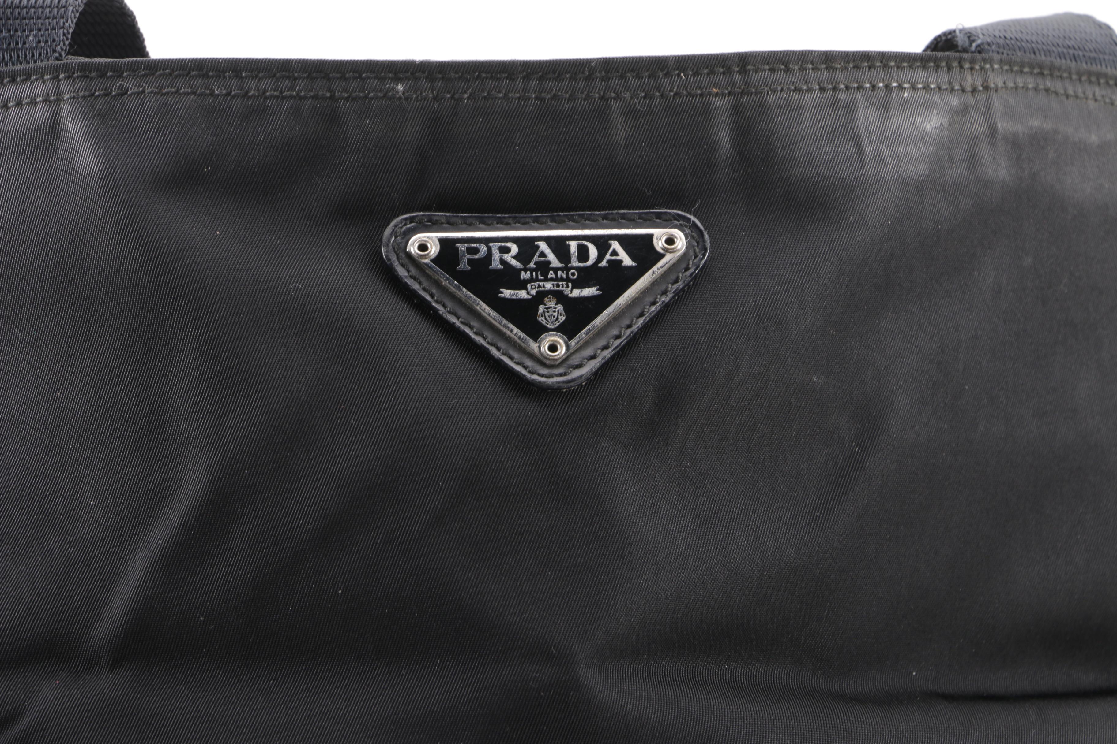 Prada Black Nylon Shoulder Tote