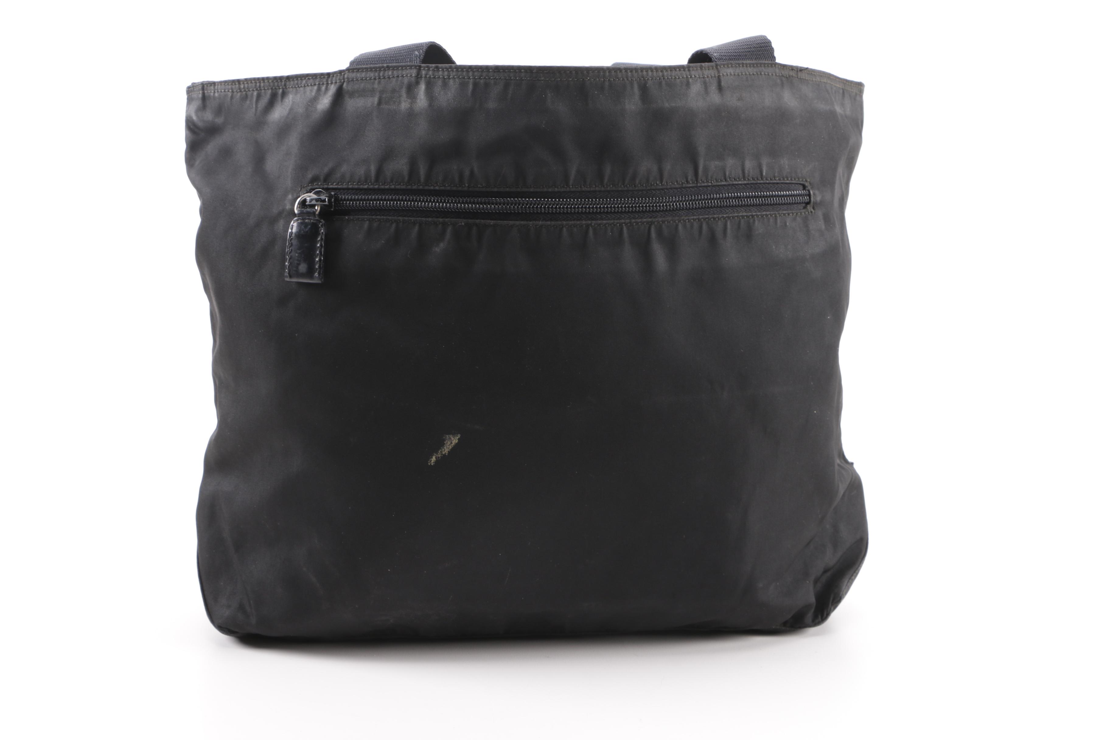 Prada Black Nylon Shoulder Tote