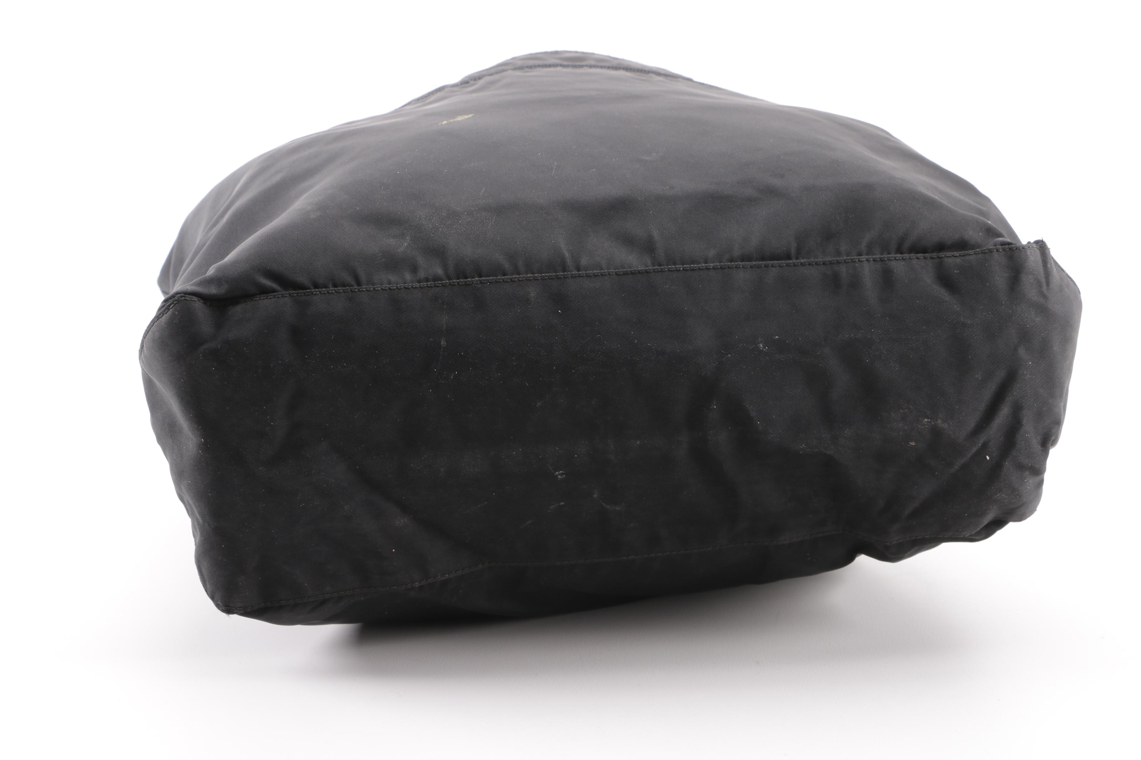 Prada Black Nylon Shoulder Tote