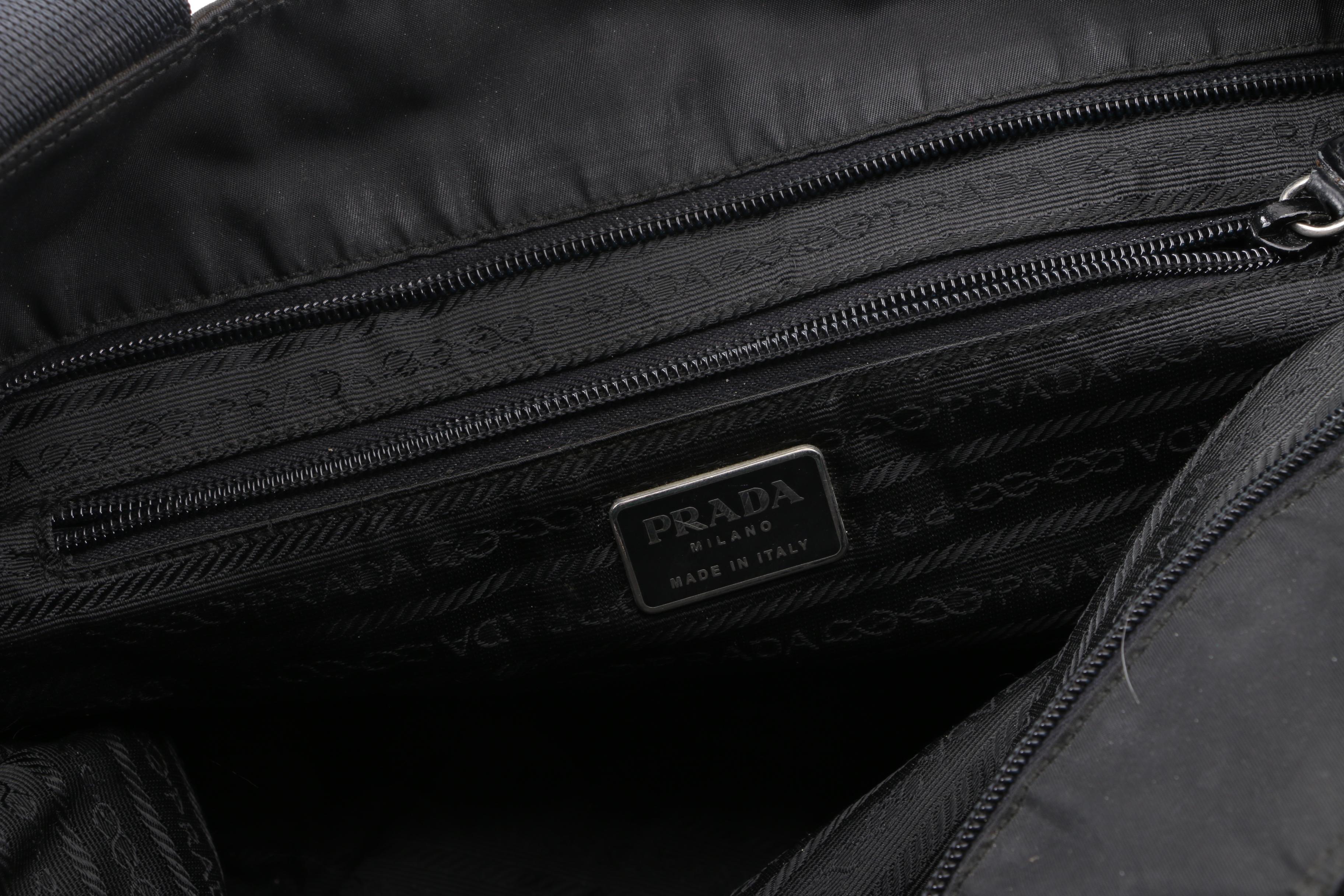 Prada Black Nylon Shoulder Tote