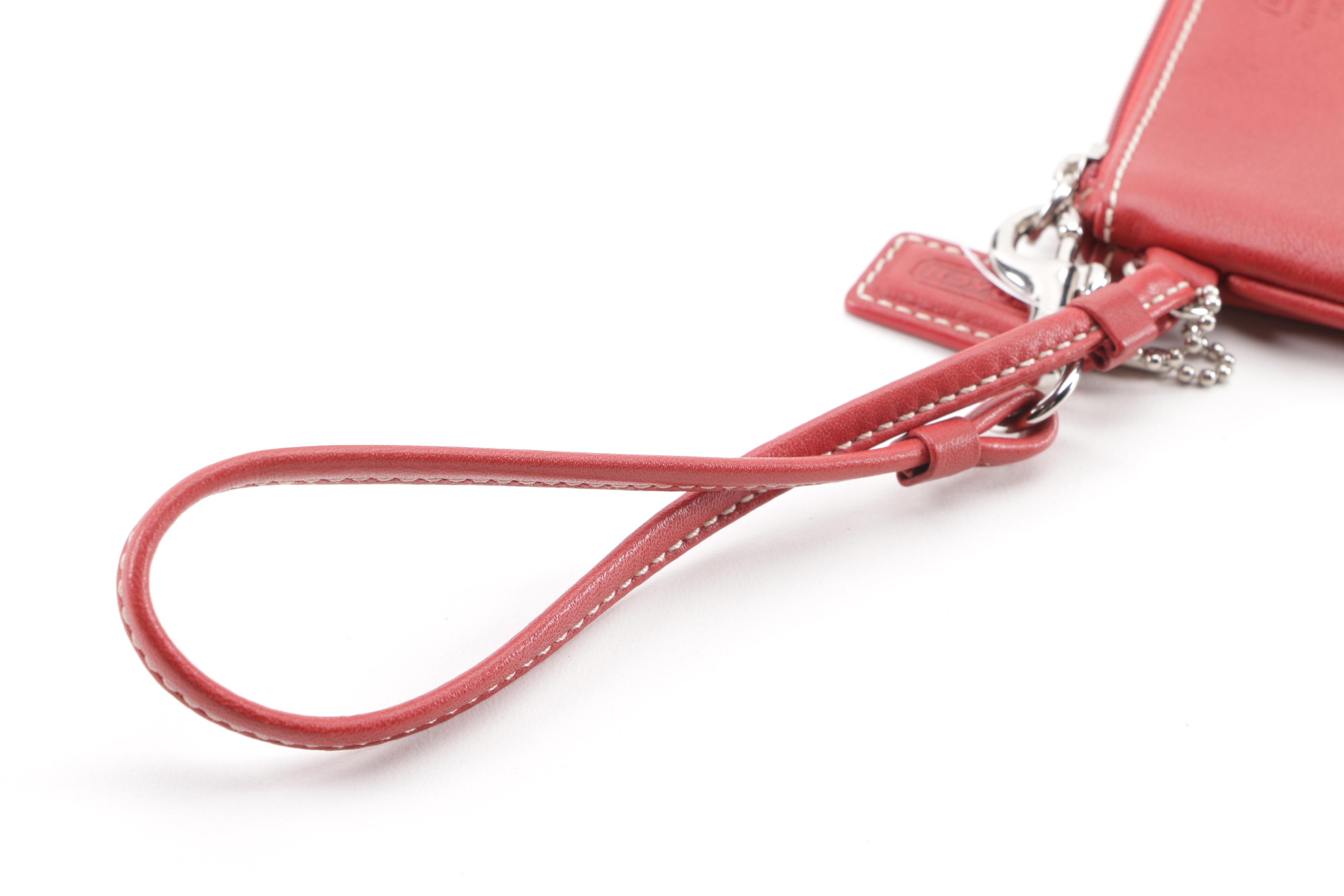Coach Red Leather Wristlet