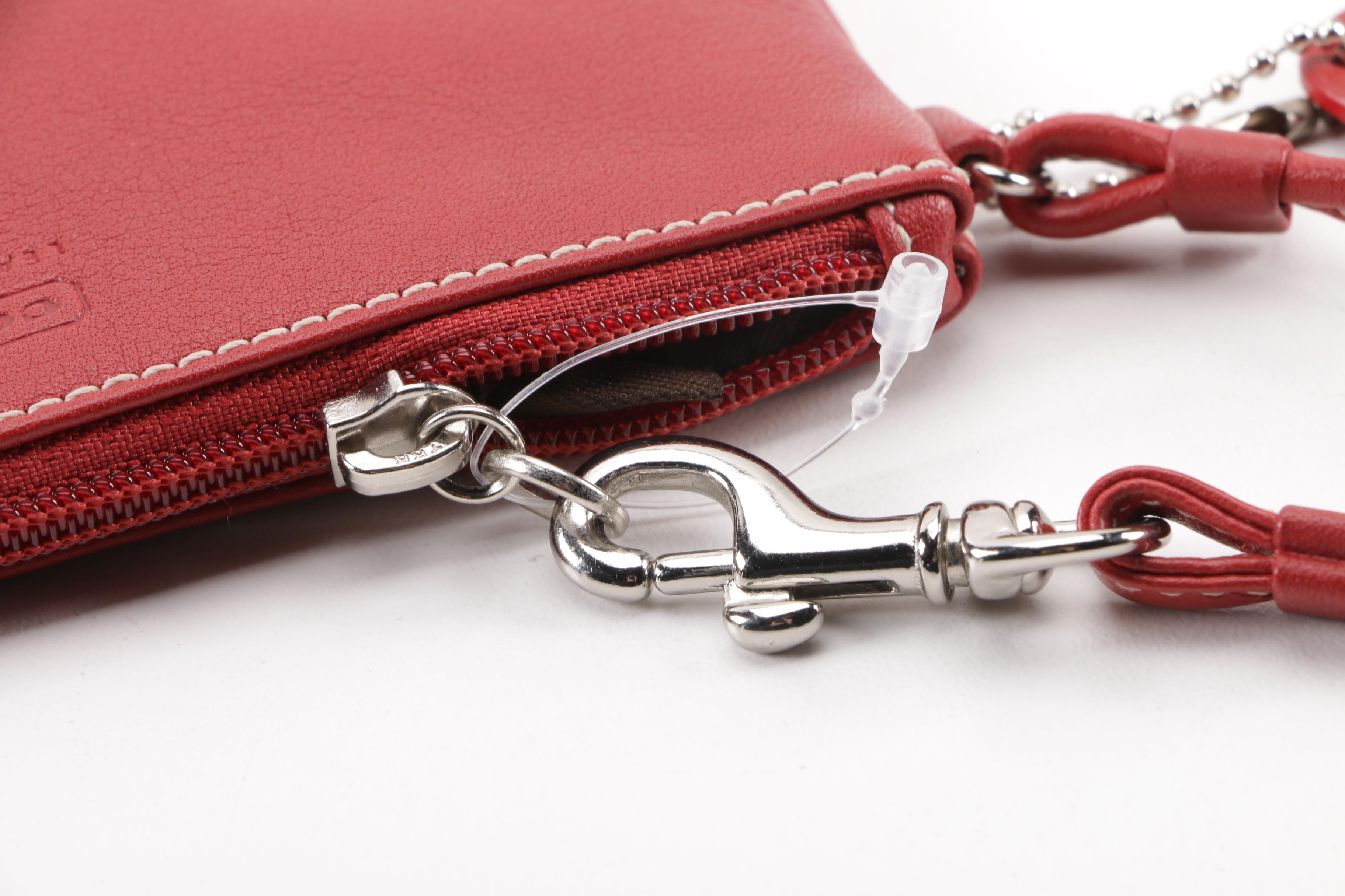 Coach Red Leather Wristlet