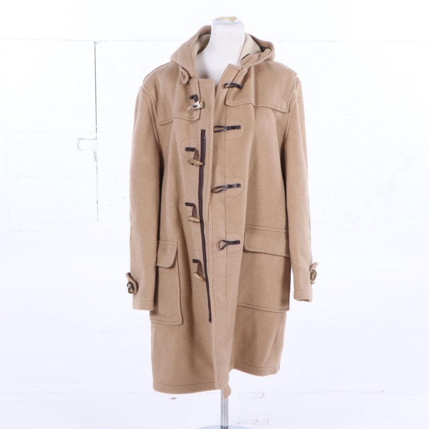 Men's Gloverall Tan Wool Classic Duffle Coat with Buffalo Horn Toggles