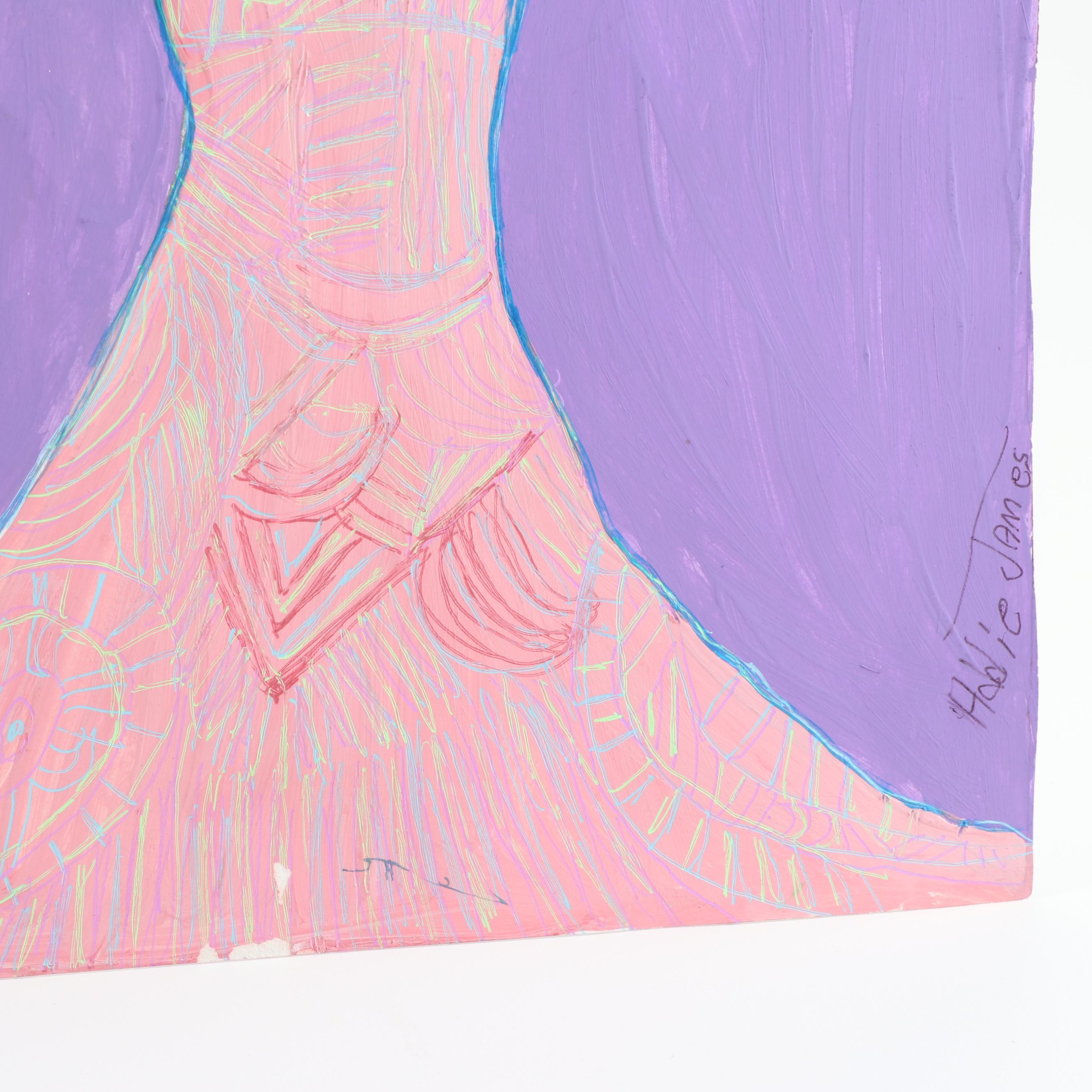 Addie James Folk Art Acrylic Paintings of Angels