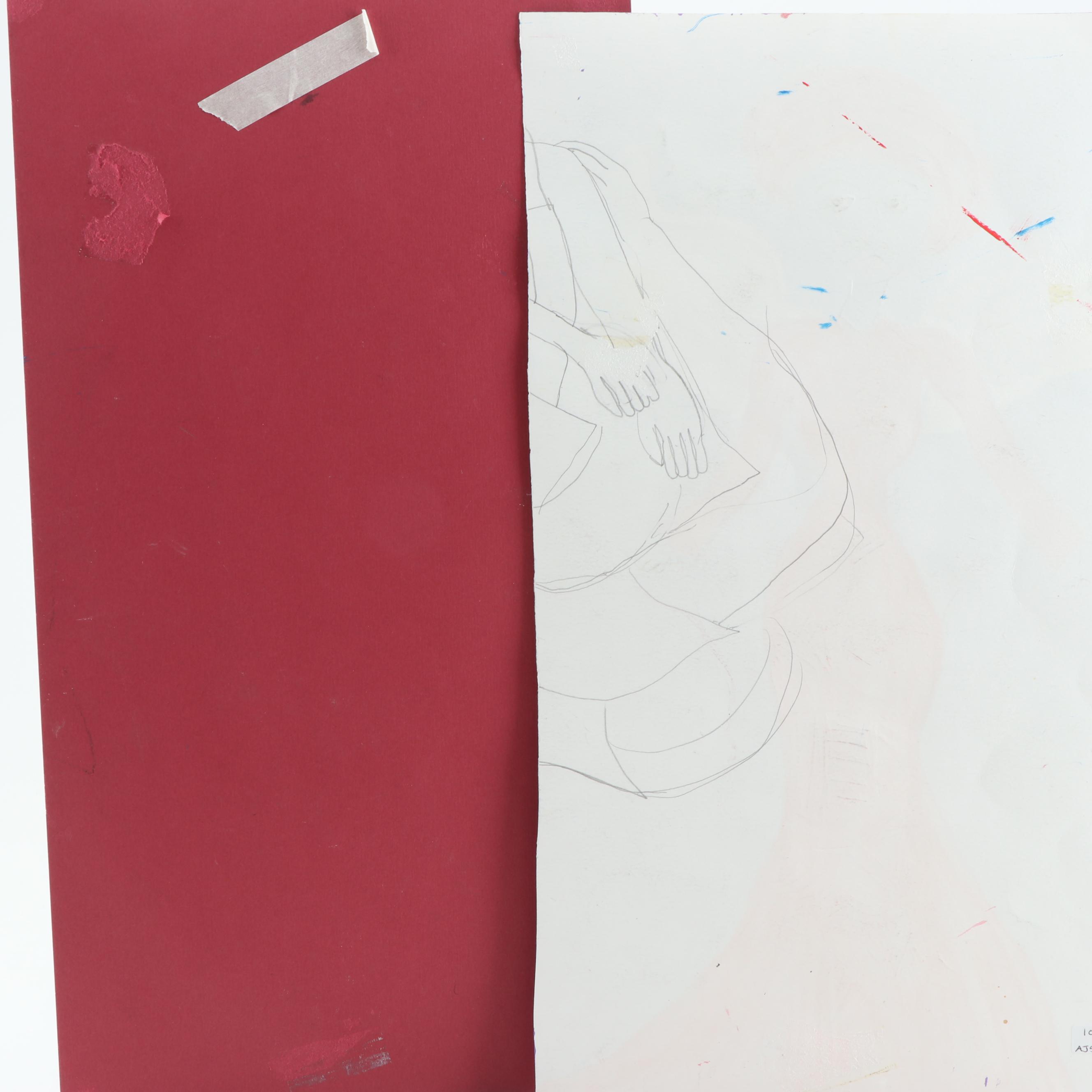 Addie James Folk Art Acrylic Paintings of Angels