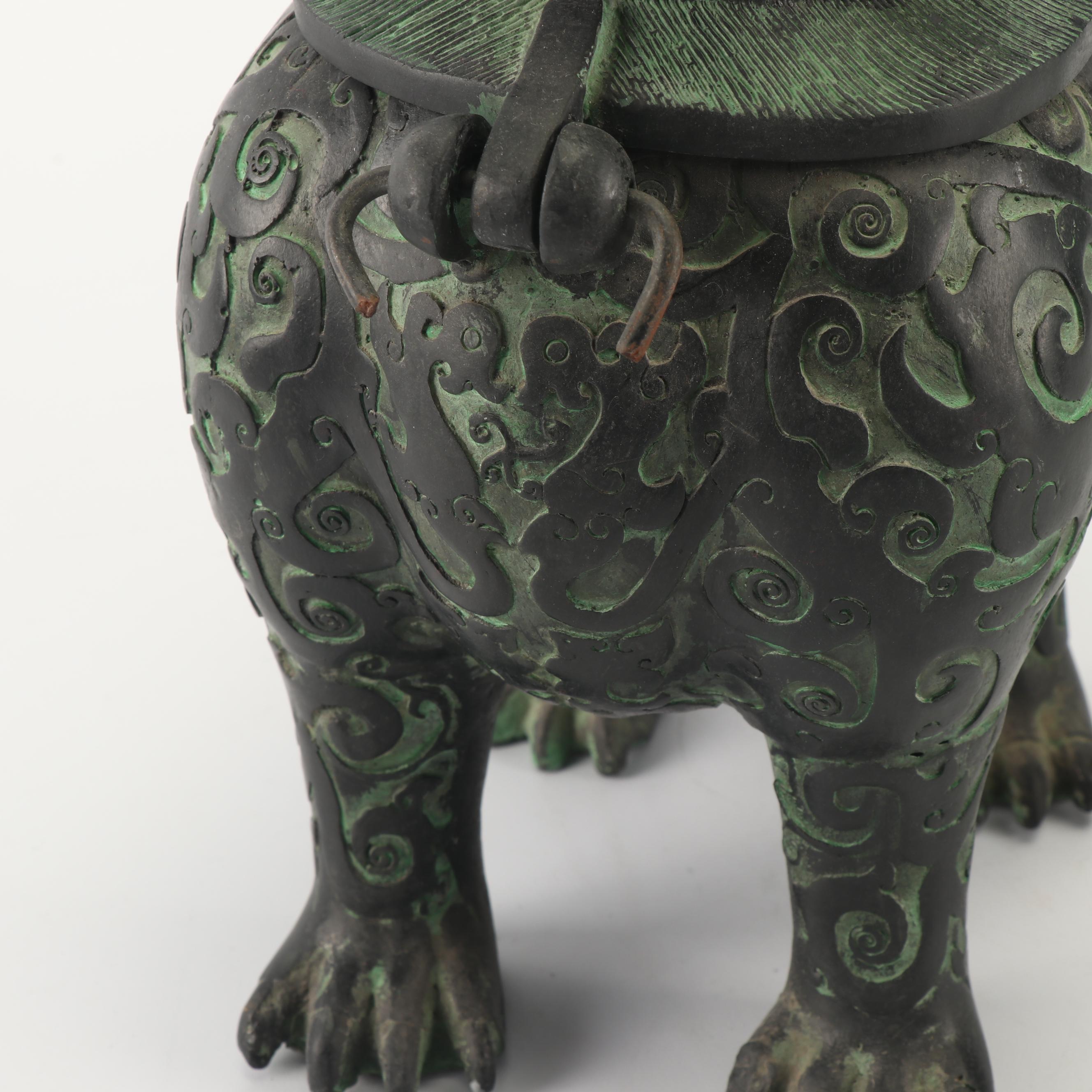 Chinese Reproduction Cast Metal Archaistic Vases and Censer