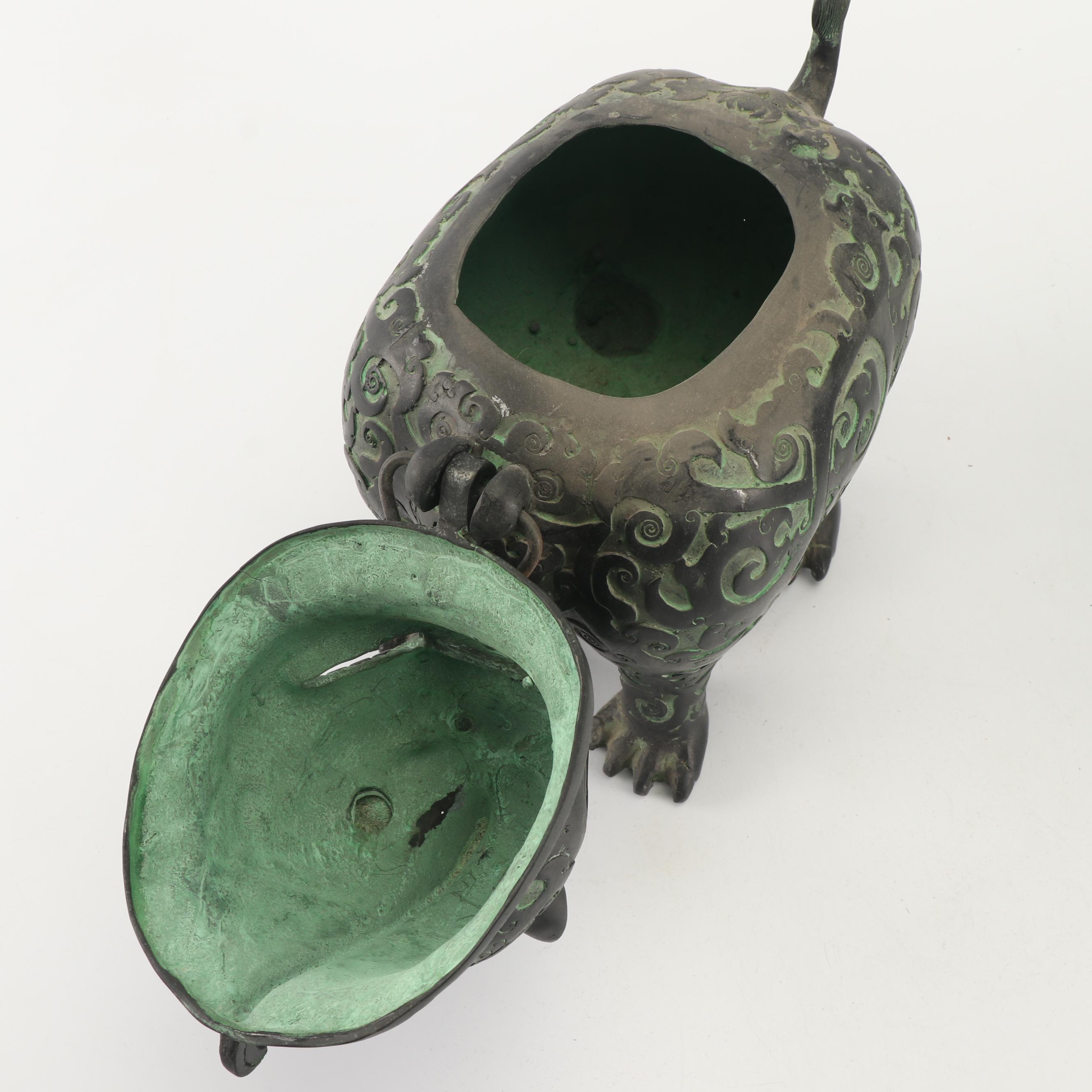 Chinese Reproduction Cast Metal Archaistic Vases and Censer