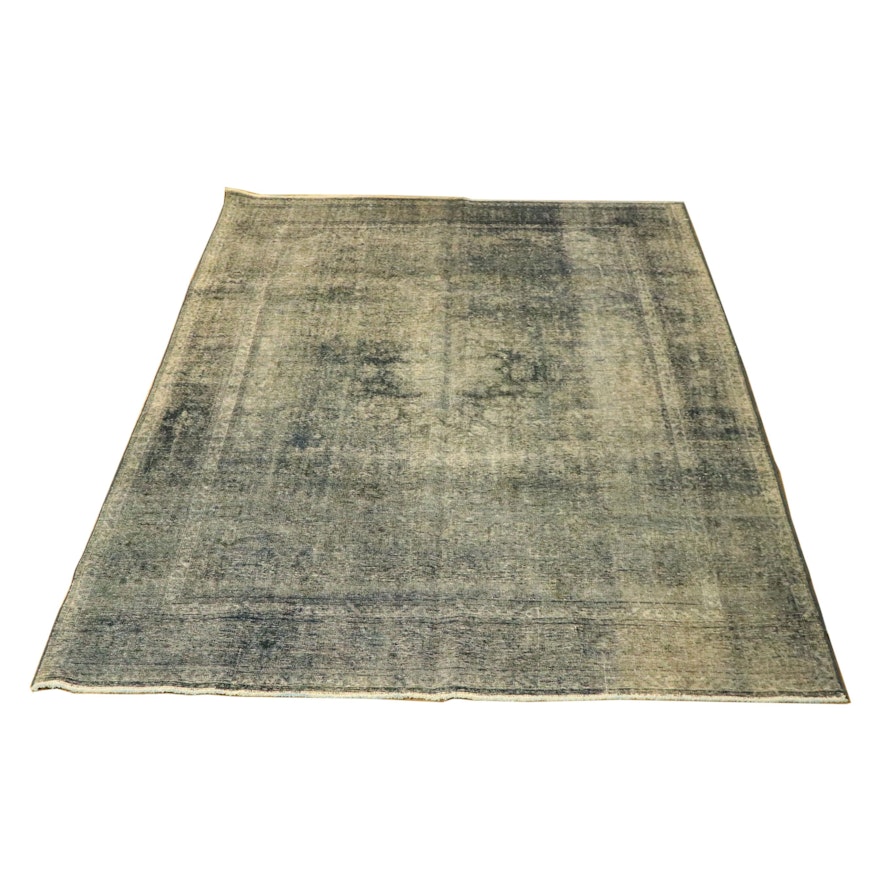 Power-Loomed Overdyed Persian-Style Wool Rug