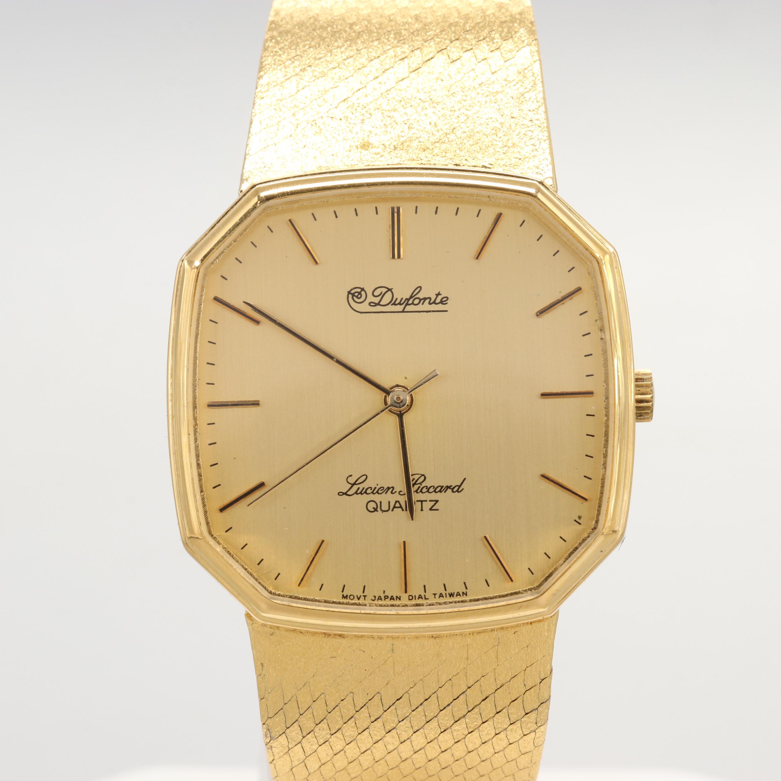 Dufonte By Lucien Piccard Gold Tone Quartz Watch