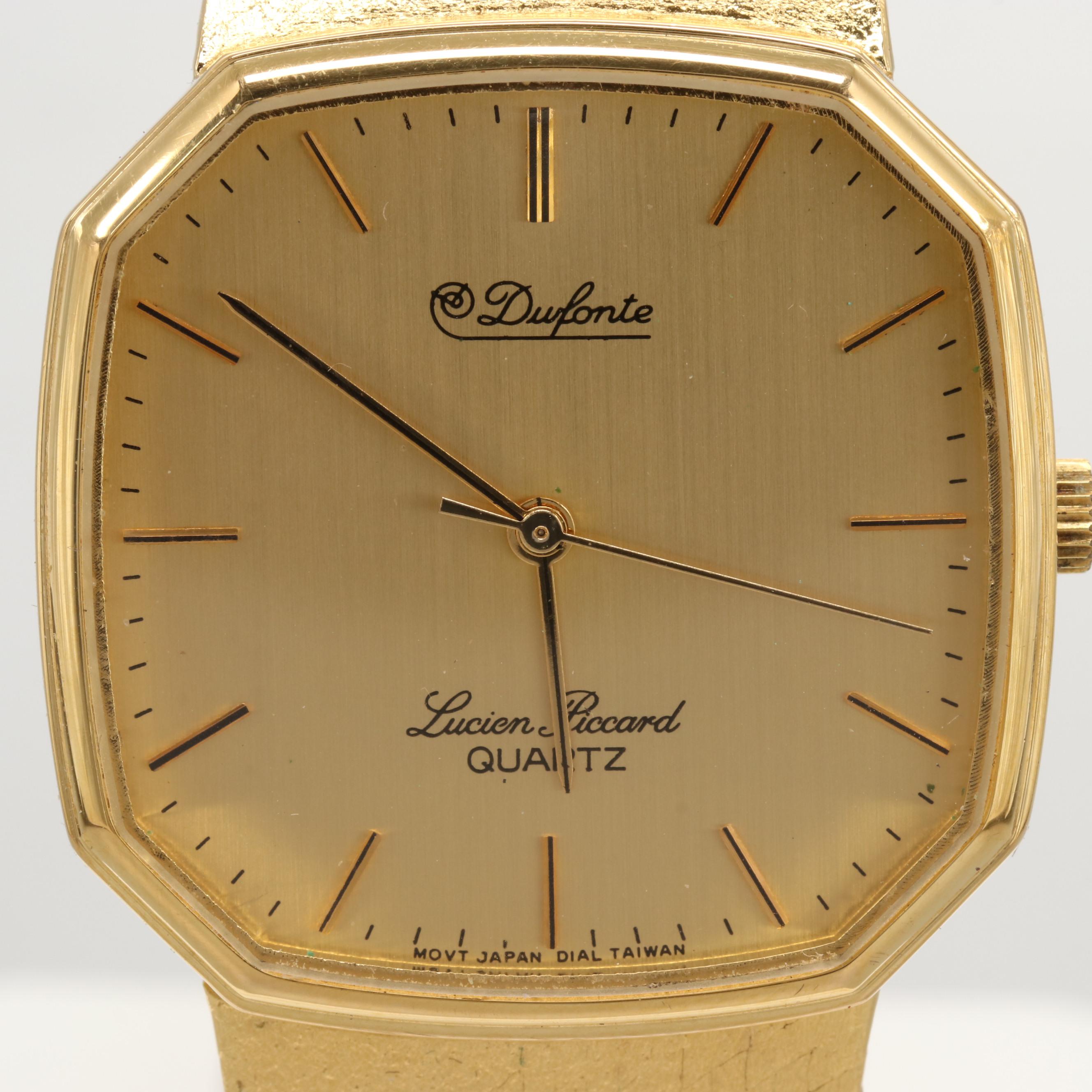 Dufonte By Lucien Piccard Gold Tone Quartz Watch