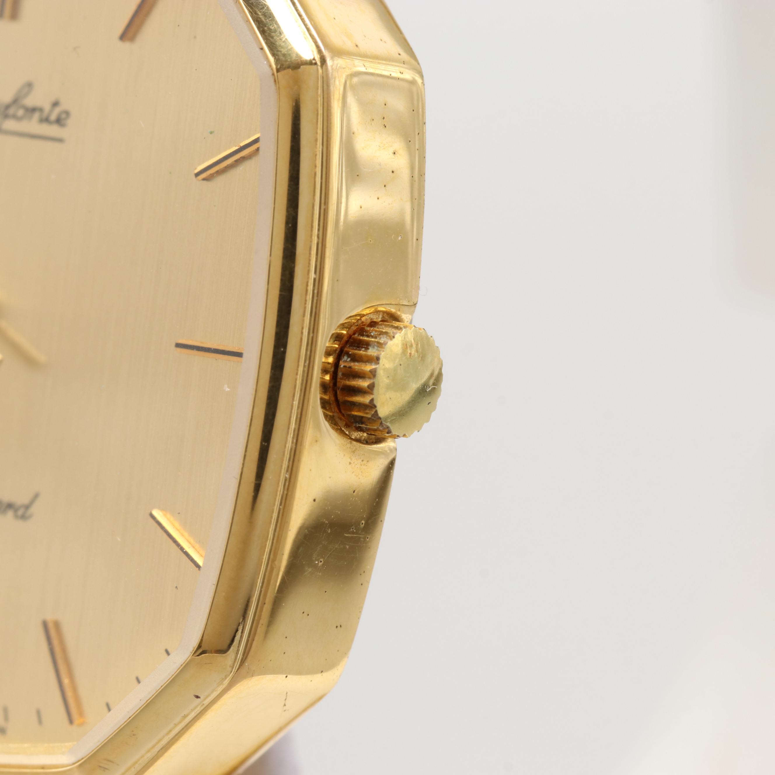 Dufonte By Lucien Piccard Gold Tone Quartz Watch