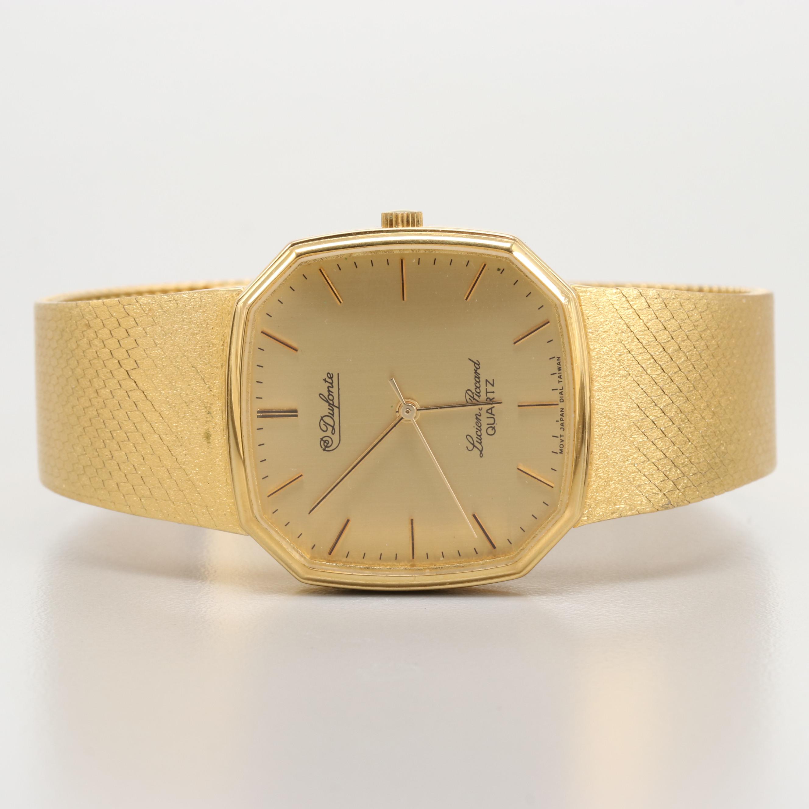 Dufonte By Lucien Piccard Gold Tone Quartz Watch