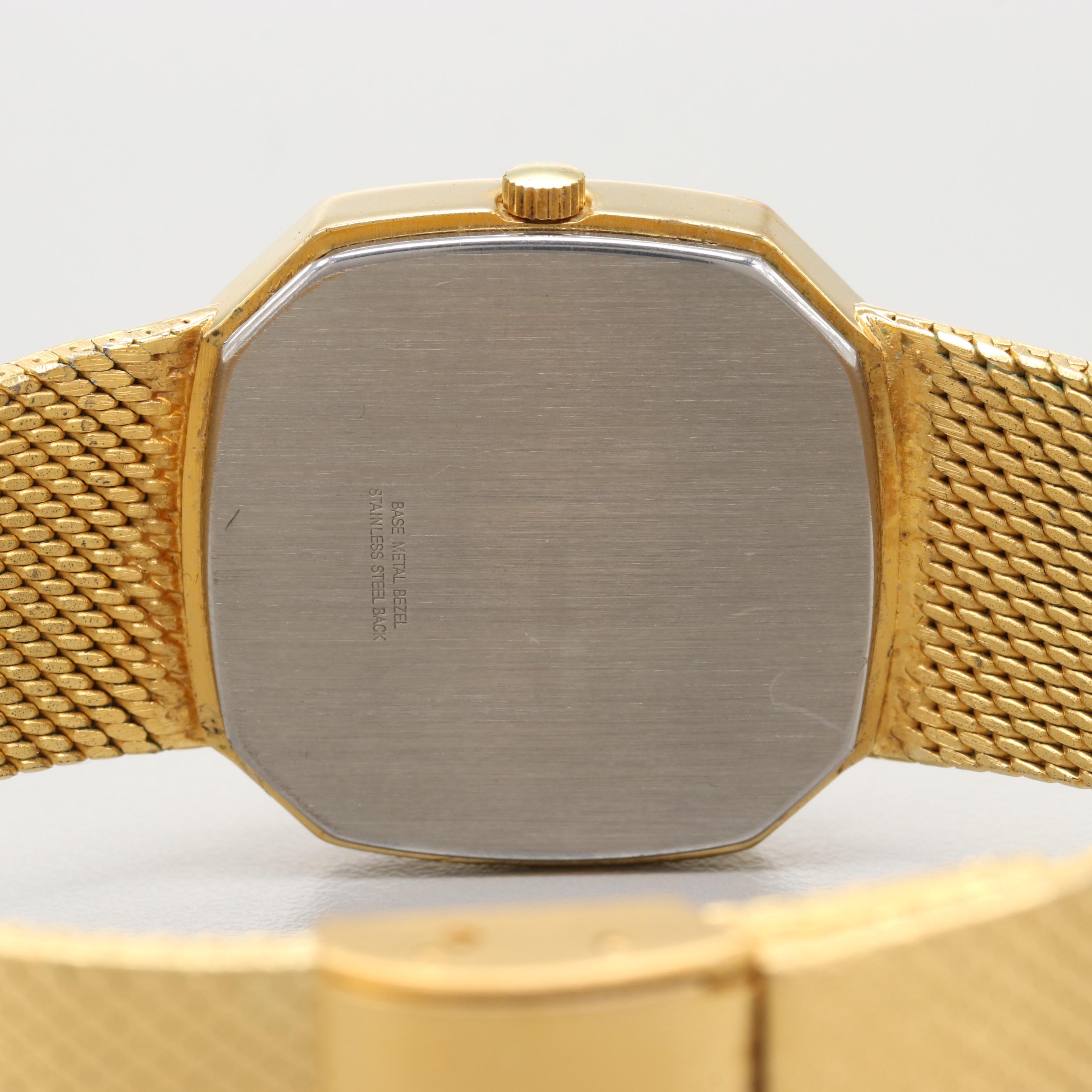 Dufonte By Lucien Piccard Gold Tone Quartz Watch