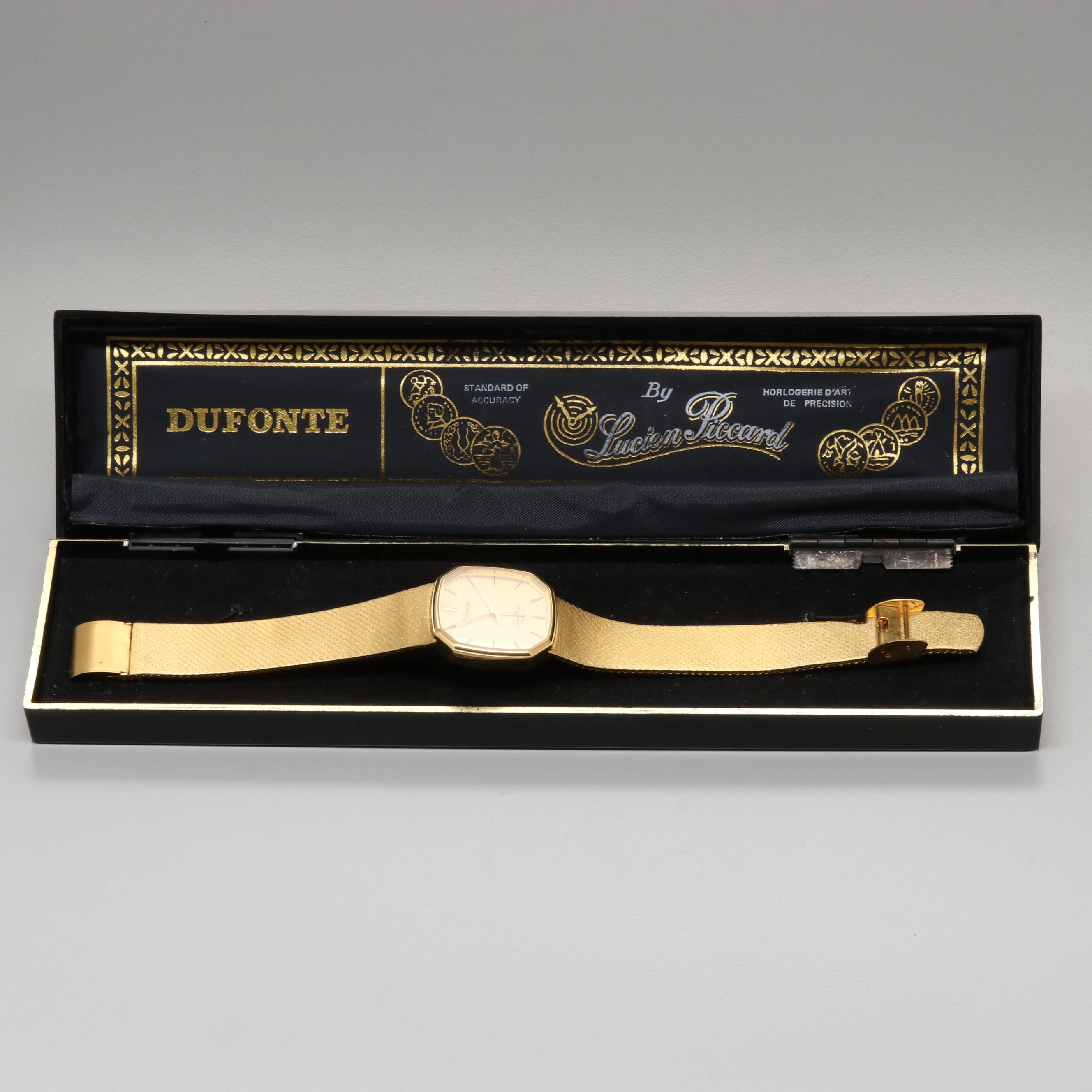 Dufonte By Lucien Piccard Gold Tone Quartz Watch