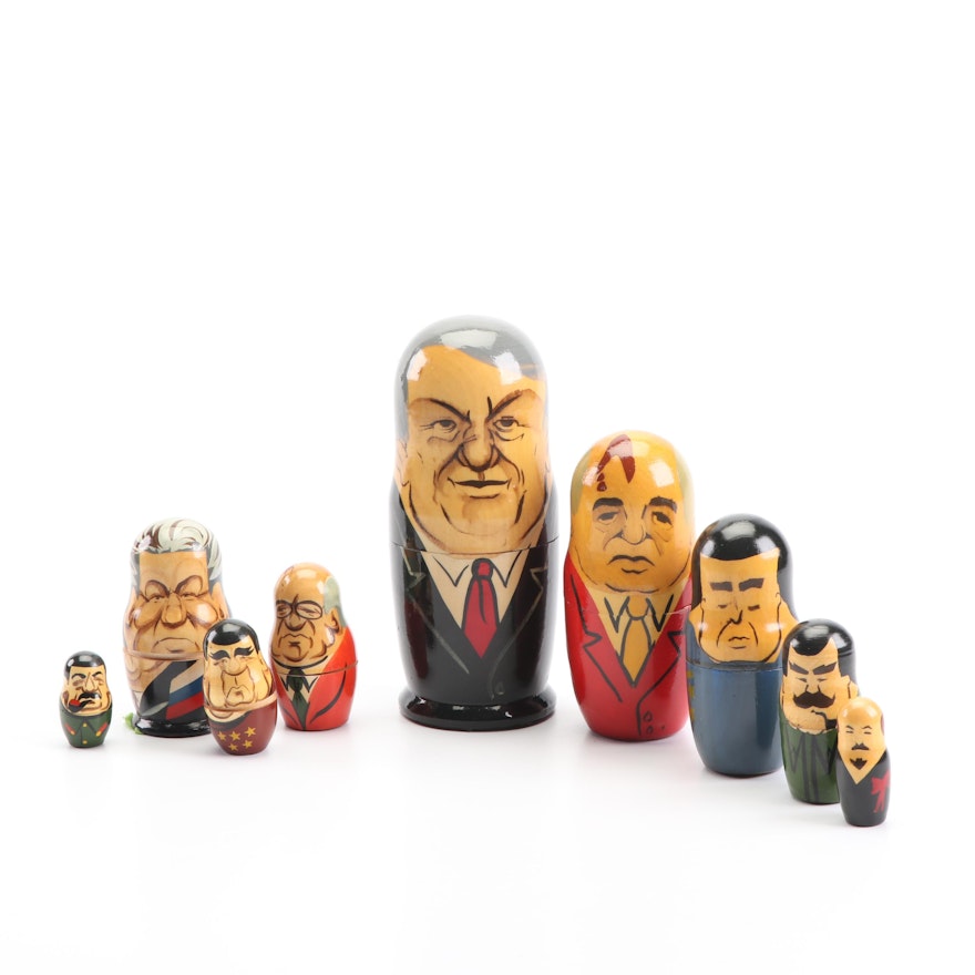 Matryoshka Nesting Dolls of Political Leaders, 1990s