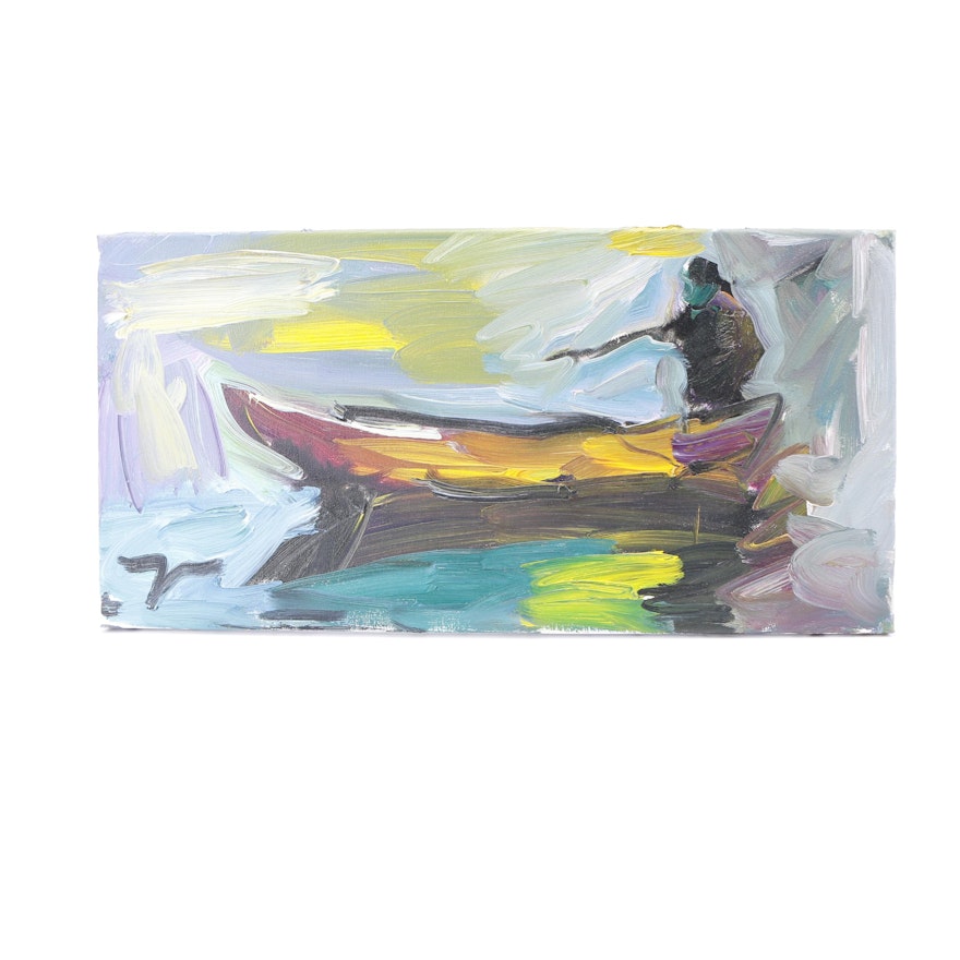 Jose Trujillo Oil Painting "On The Lake"