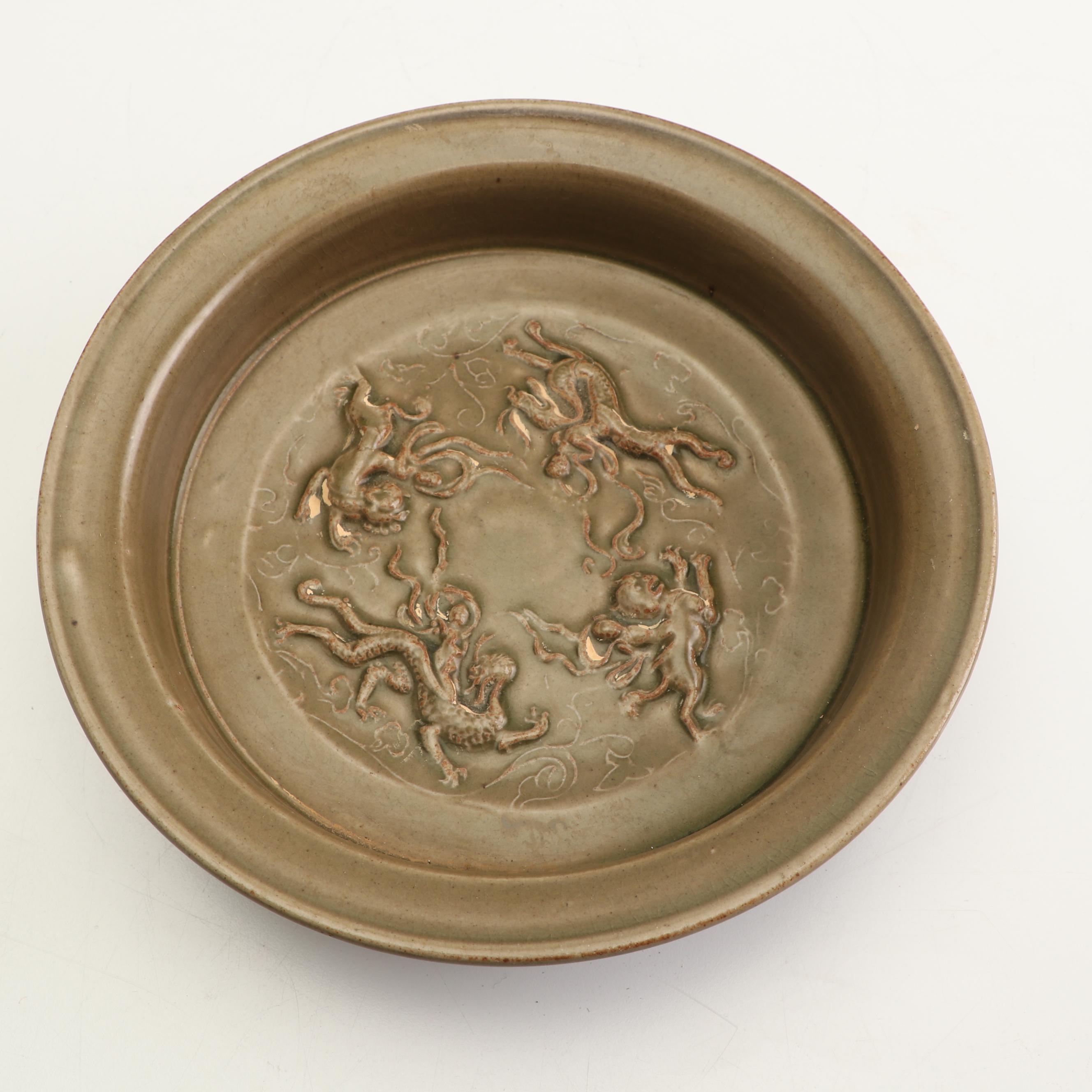 Chinese Earthenware and Ceramic Vessels including Dragon Motifs
