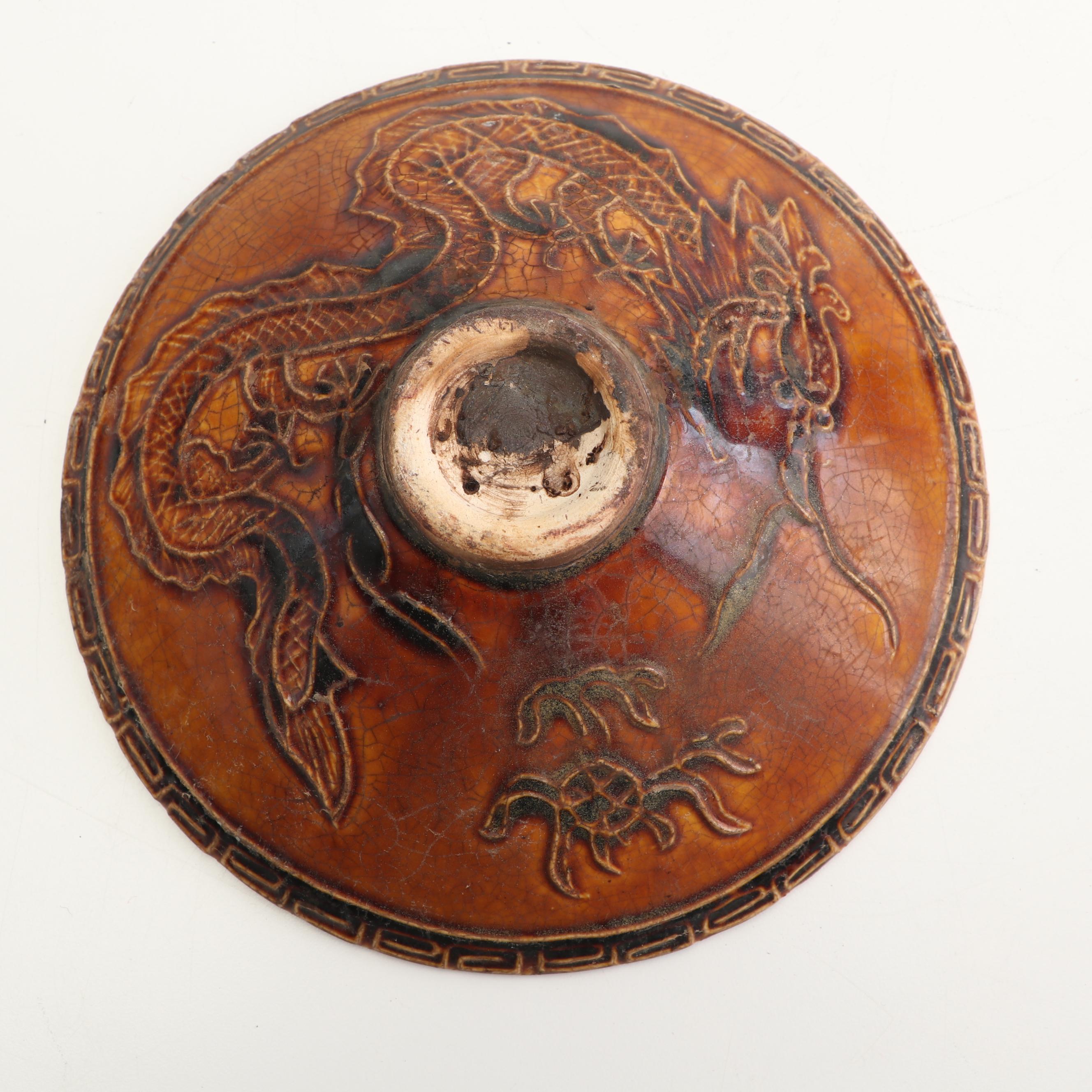Chinese Earthenware and Ceramic Vessels including Dragon Motifs