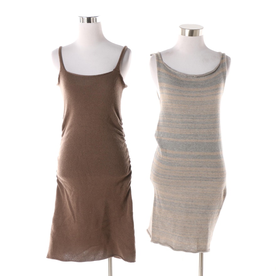 Women's Souchi Merino Wool Blend and Cashmere Knit Sleeveless Mini Dresses