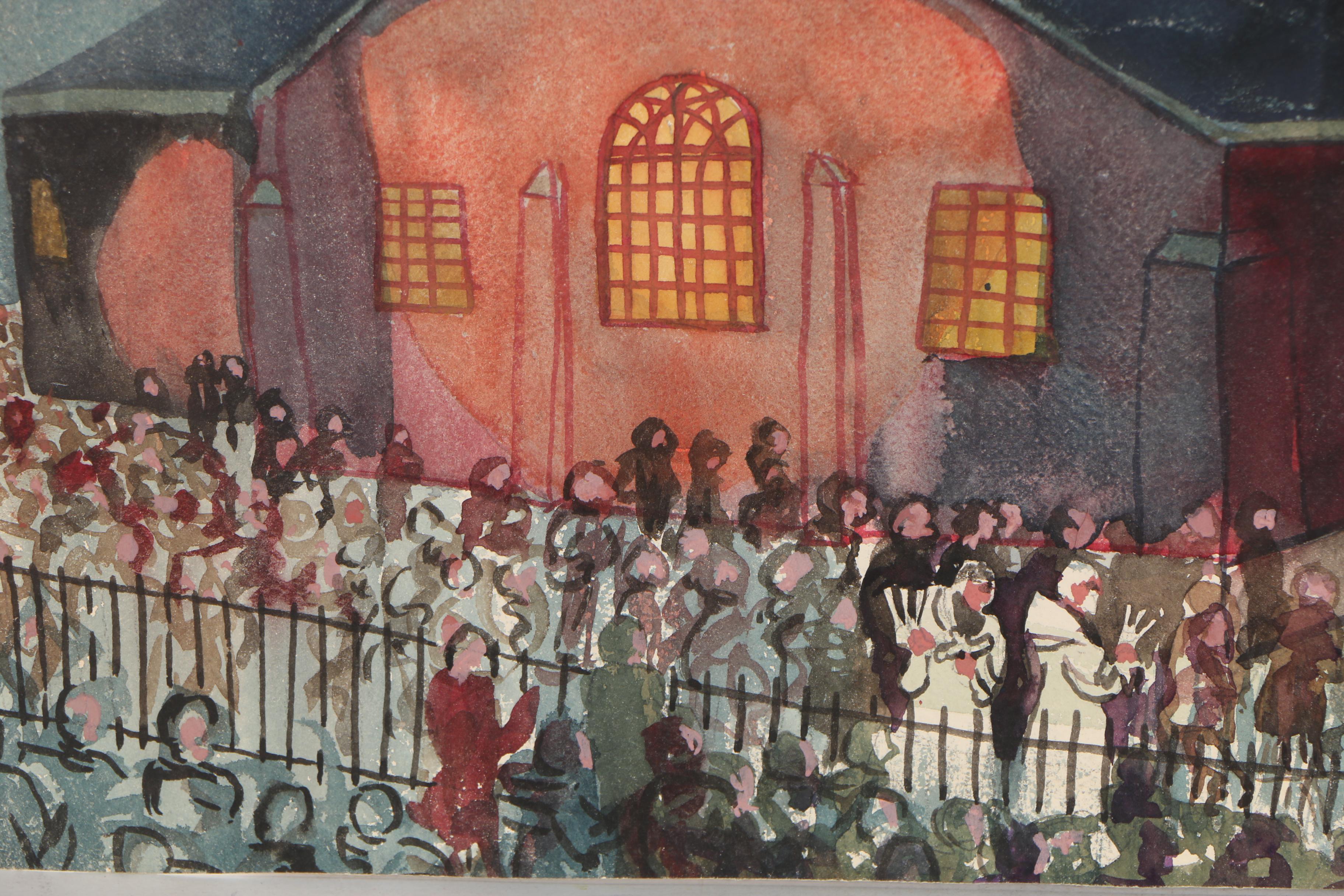 Travis Neidlinger 1947 Gouache Painting