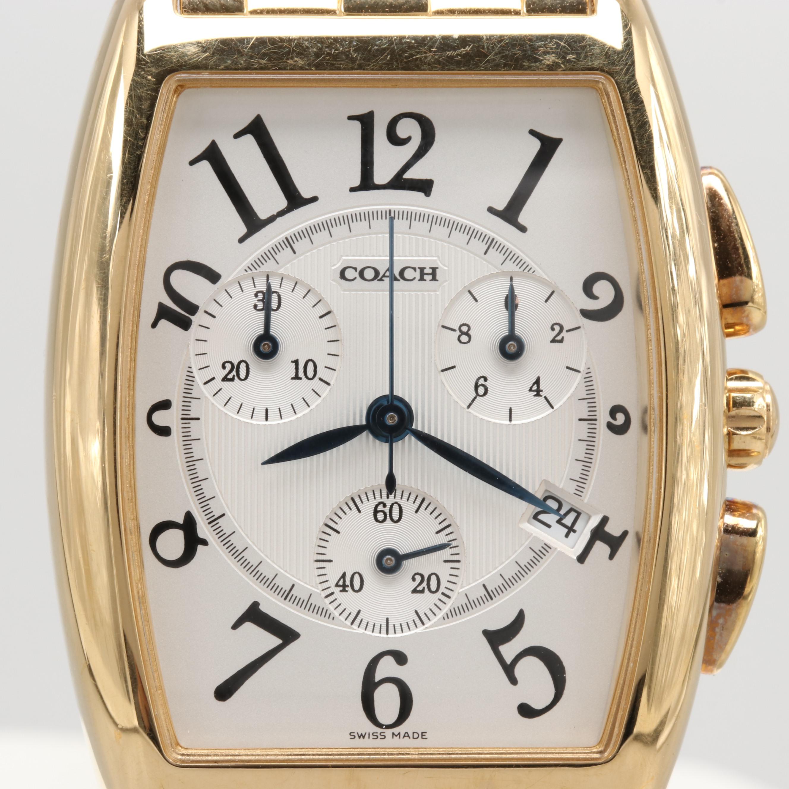 Coach "Morgan" Gold Tone Quartz Chronograph Watch