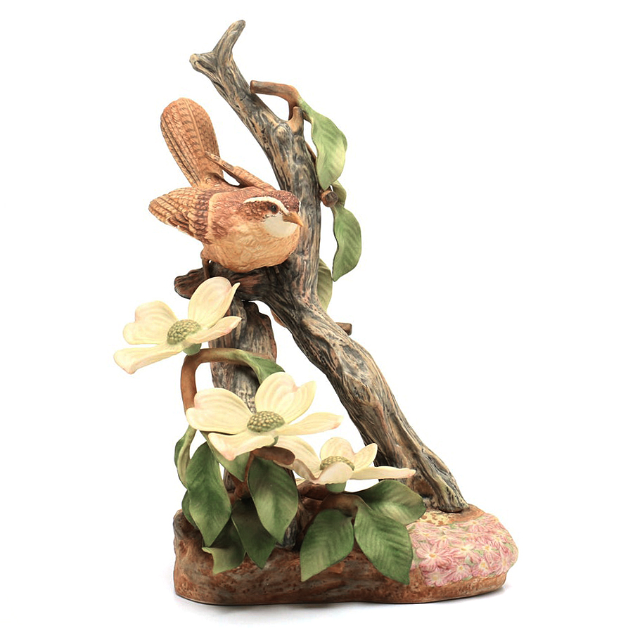 Irving C. Burgues "Carolina Wren with Dogwood"