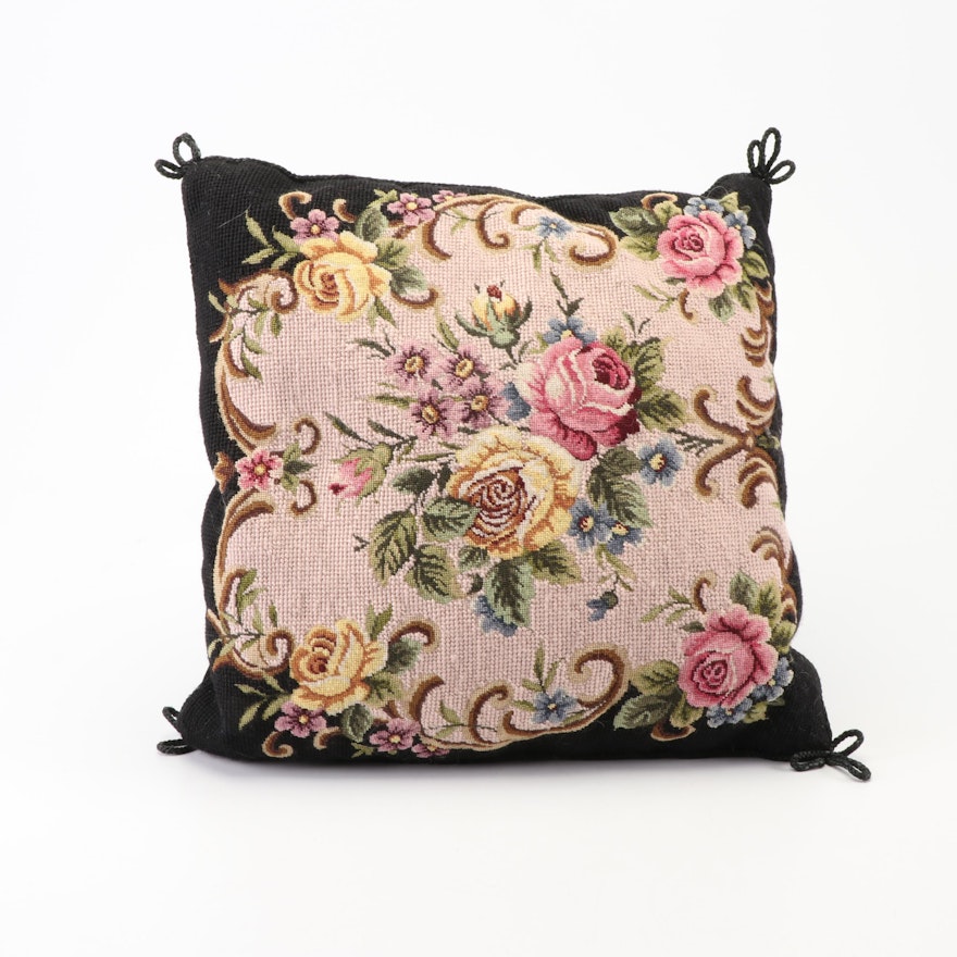 Katha Diddel Stitched Floral Throw Pillow