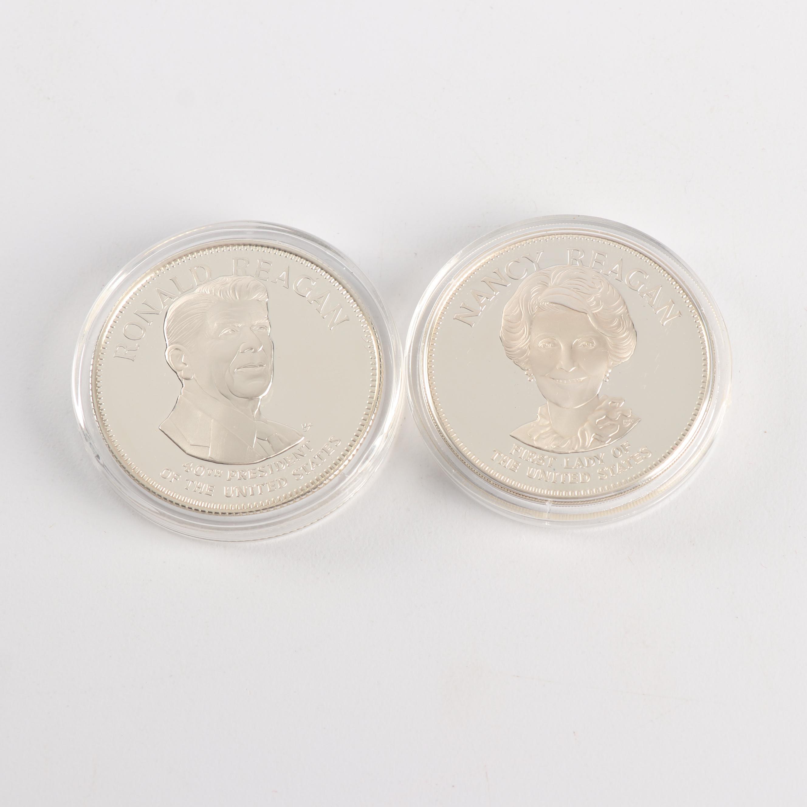 Collection of Six .925 Sterling President and First Lady Medals