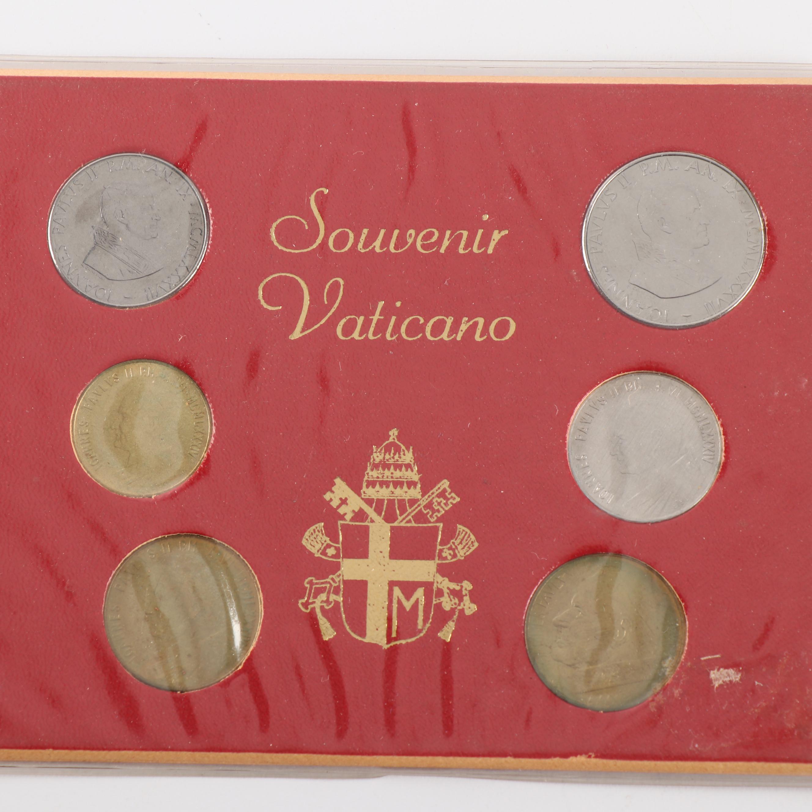 Pope John Paul II Sterling Silver Commemorative Medal and Vatican Coin Sets