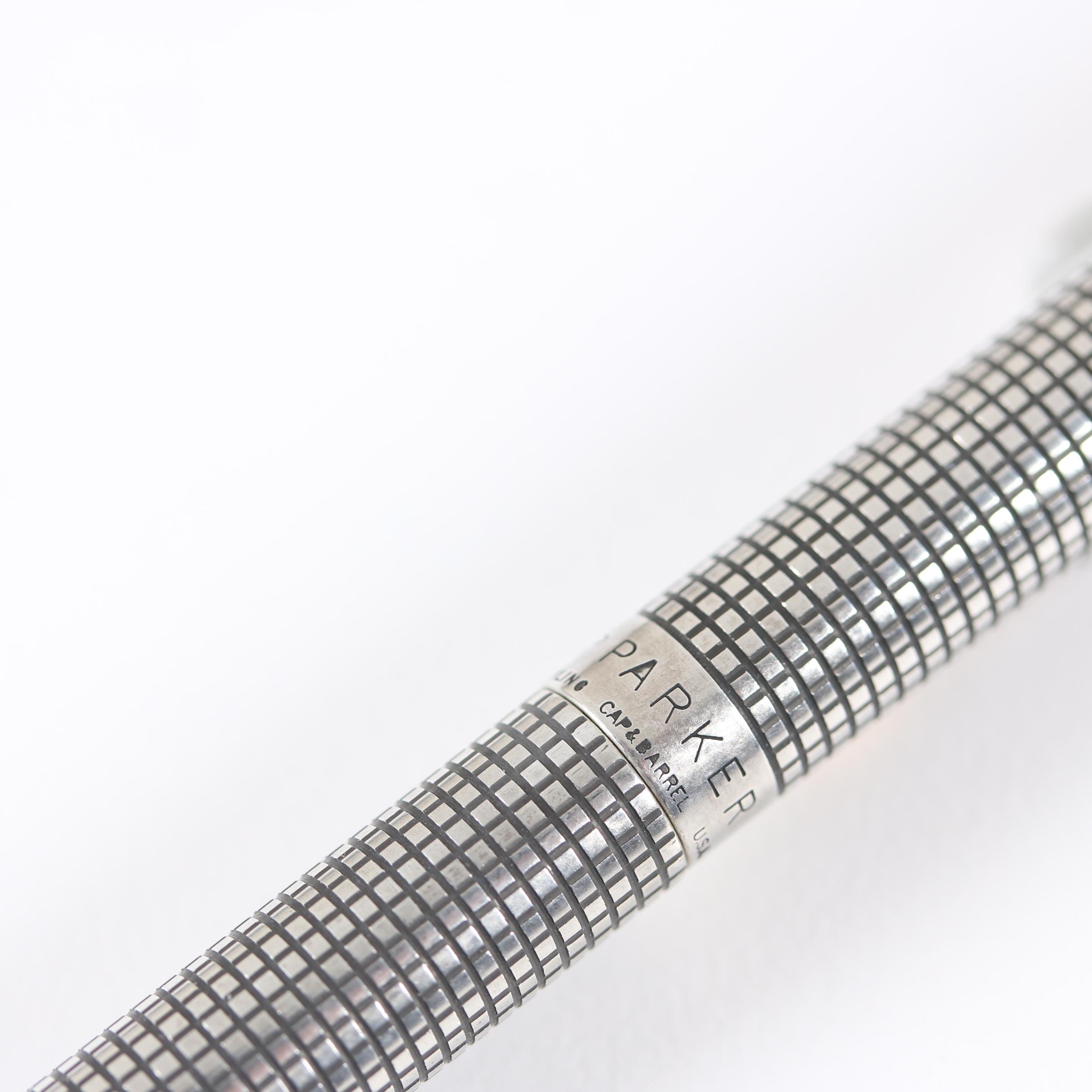 Parker Sterling Cisele Ballpoint Pen and Mechanical Pencil Set, Mid-1970s