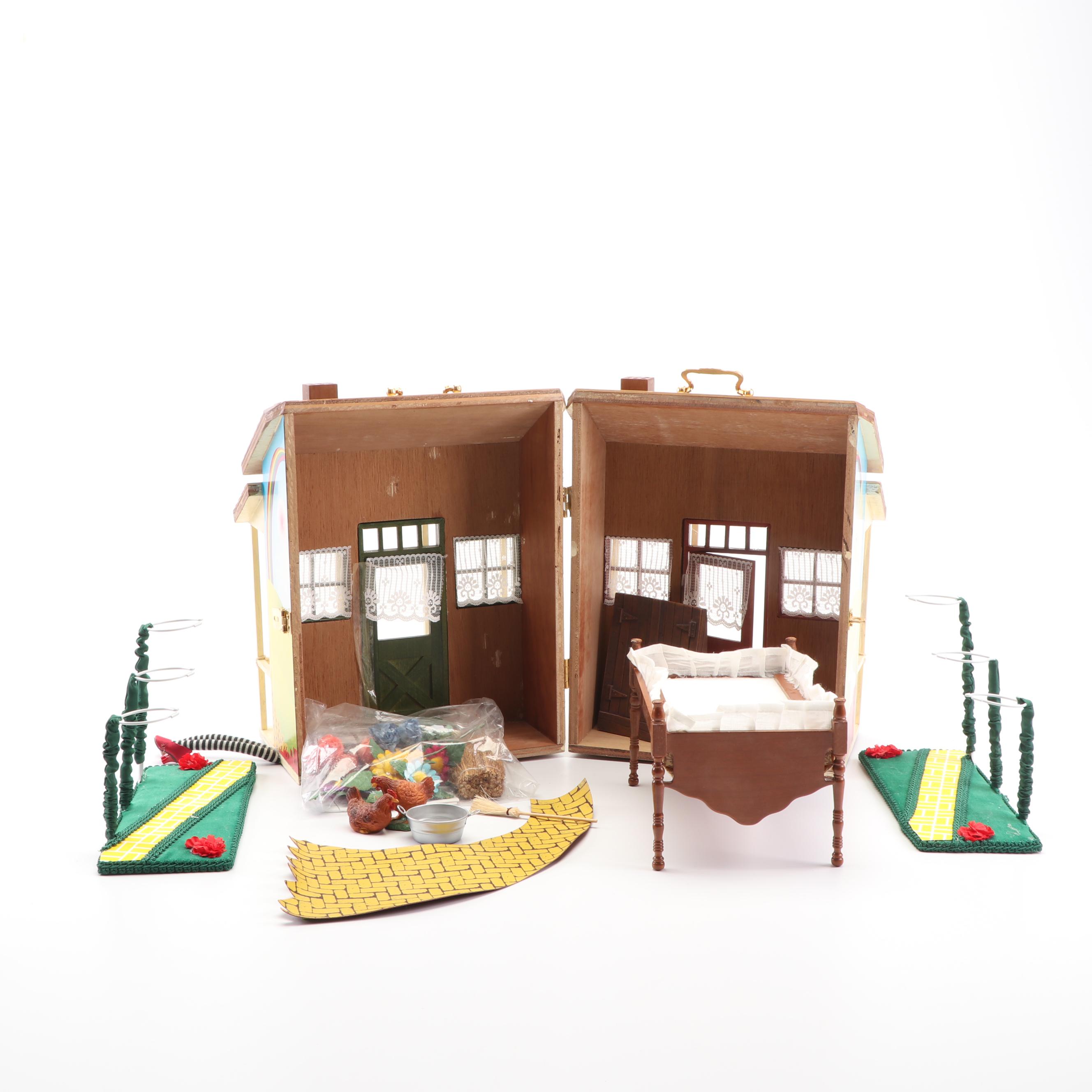 Madame Alexander "Wizard of Oz" Dollhouse and Ann Rast "Yellow Brick Road" Stand
