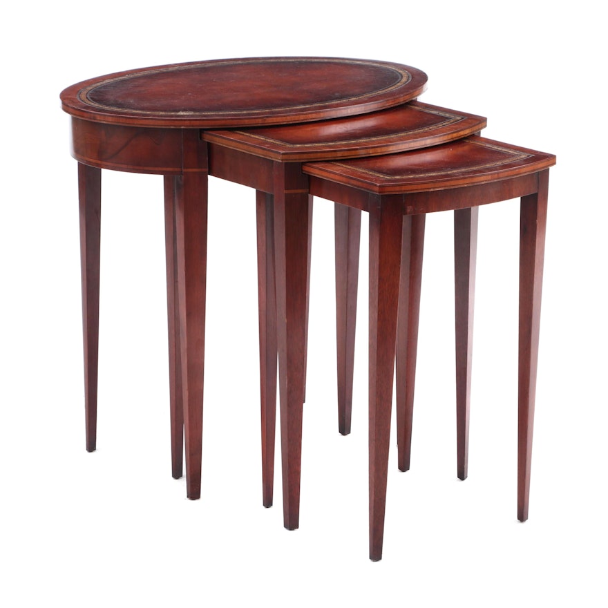 Hepplewhite Style Nesting Tables In Mahogany