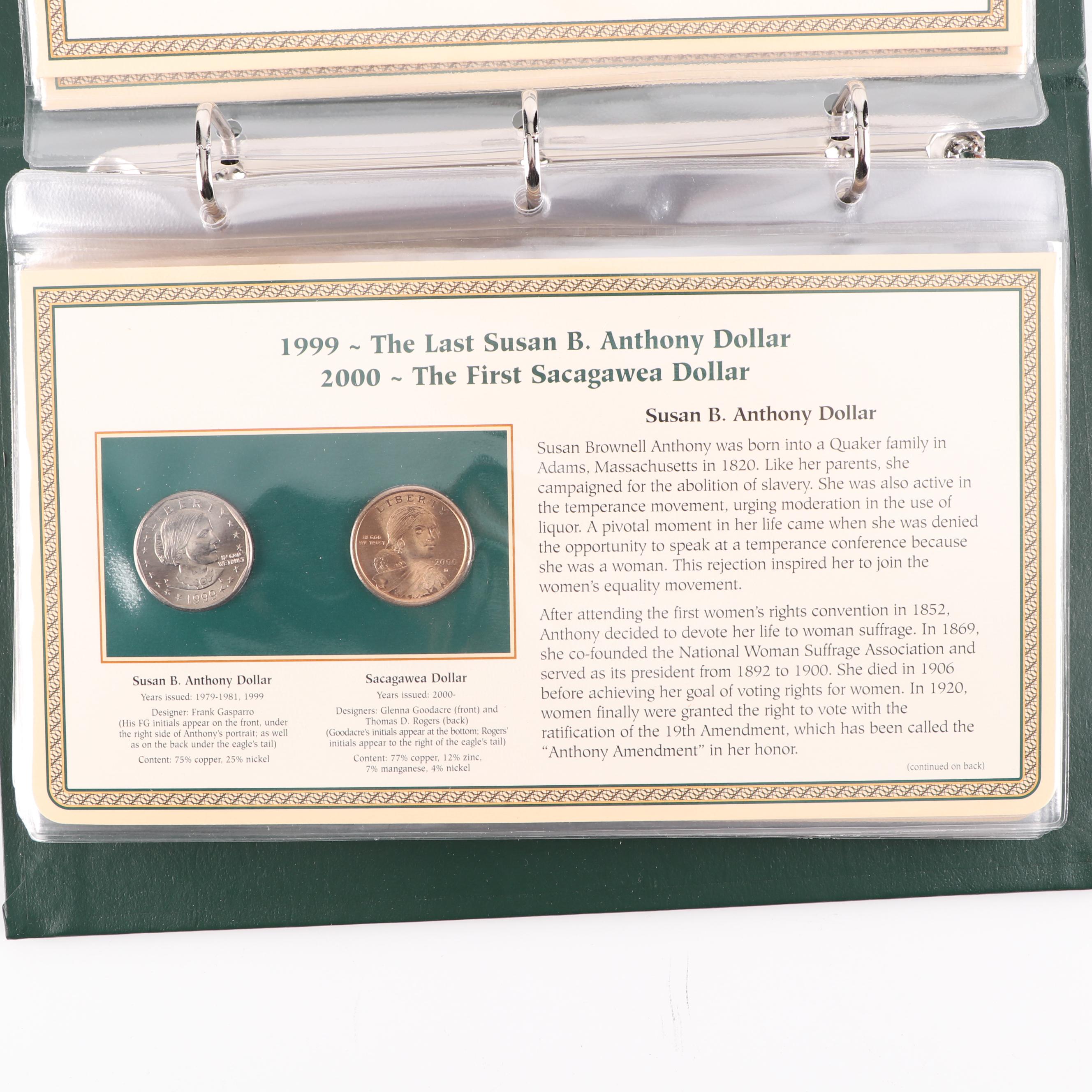 Postal Commemorative Society 18 First & Last U.S. Coins Album