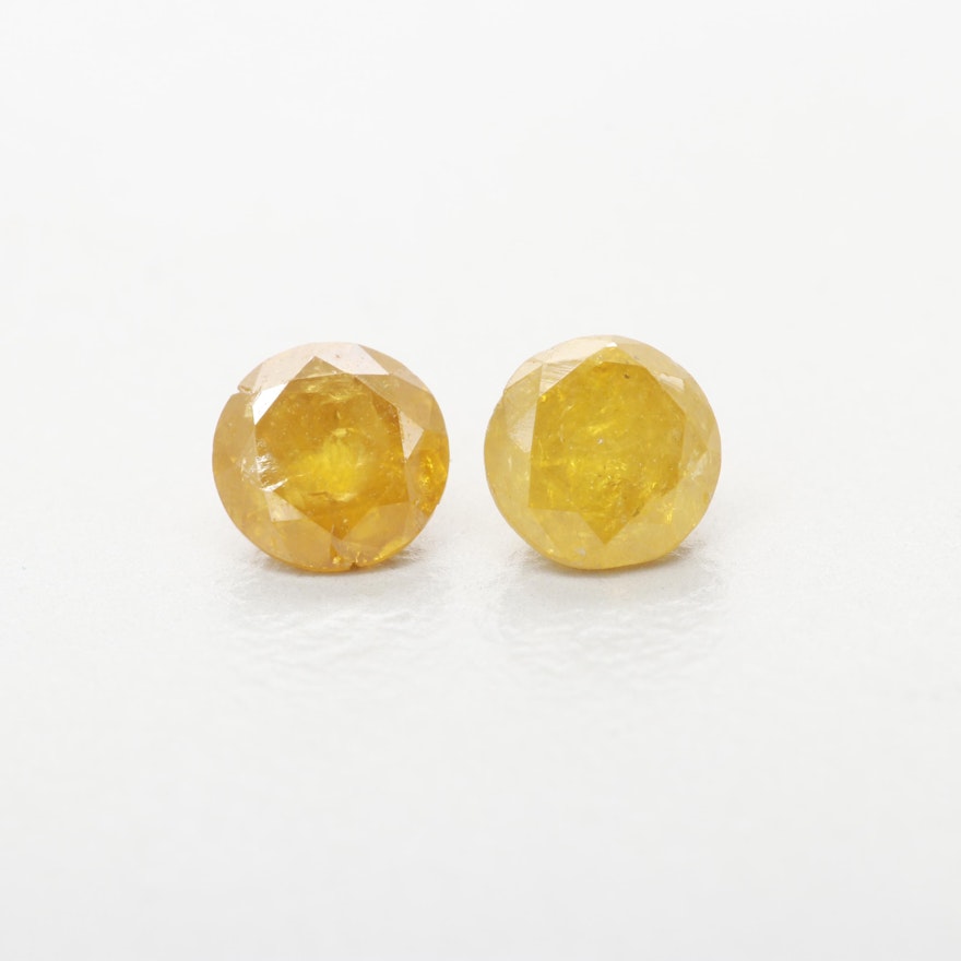 Loose 0.61 CTW Yellow Diamond Gemstones